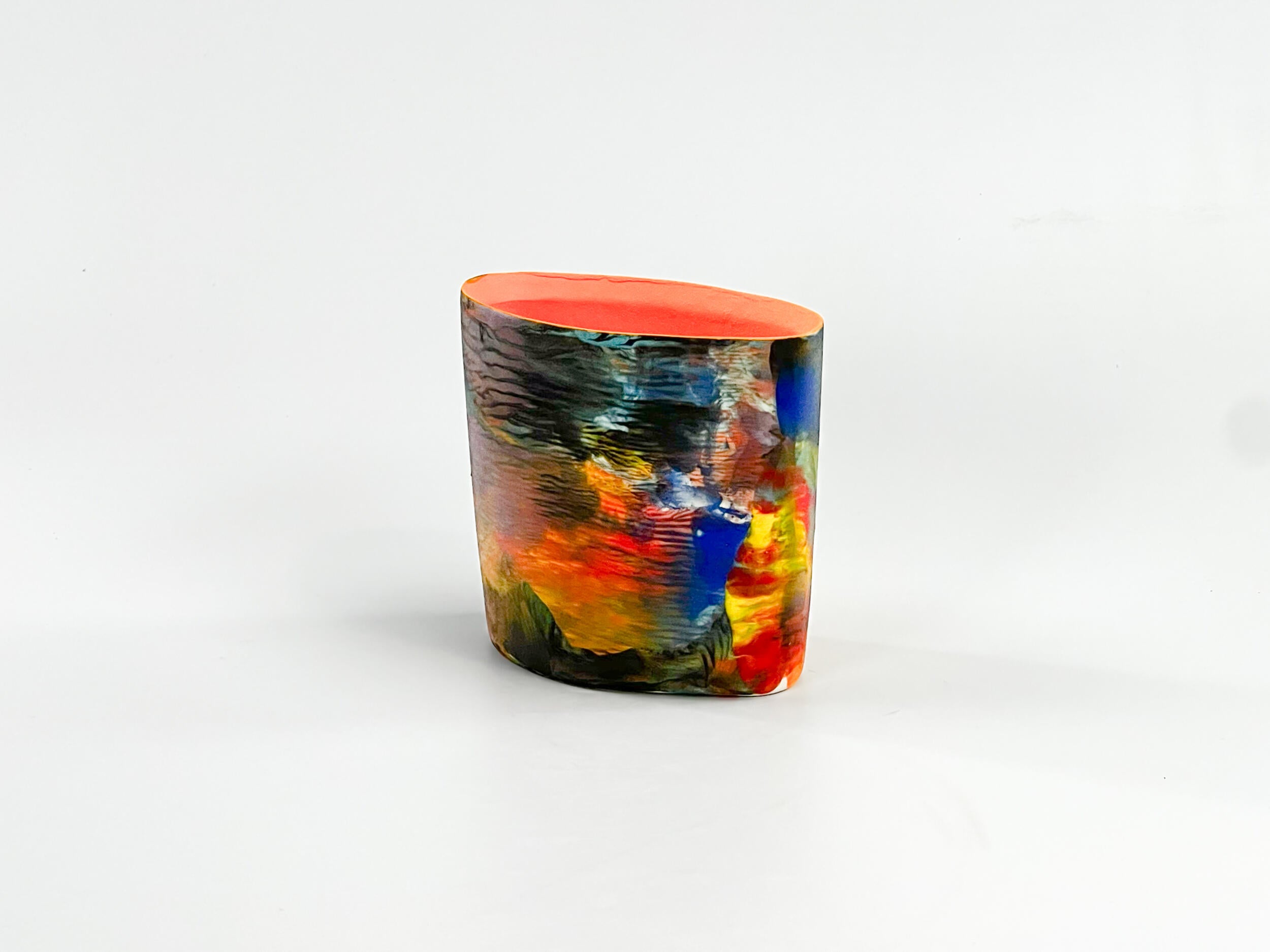 Sunset Study — JeanElton OvalVase in Multi-Color/Orange, side view