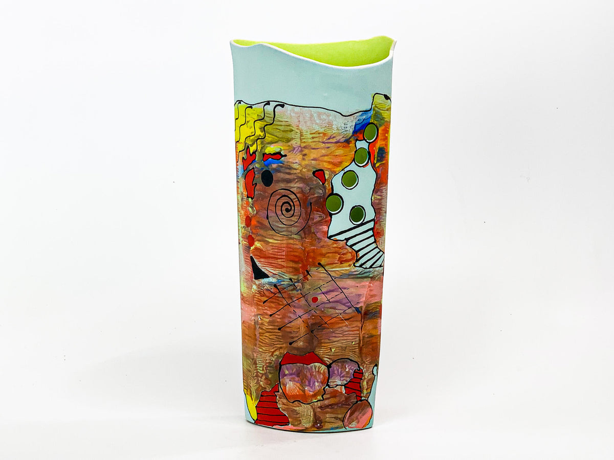 Soft Voltage — JeanElton OvalVase in Neutral & Earth, front view