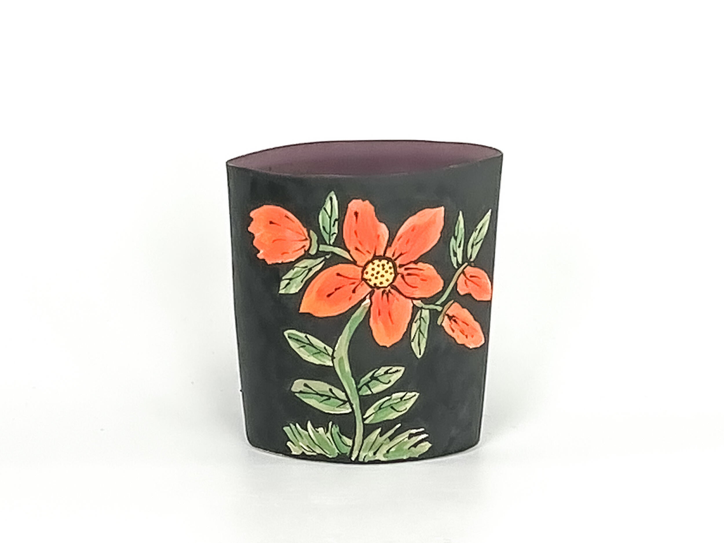 Blackness Blossum — JeanElton OvalVase in Multi-Color, front view