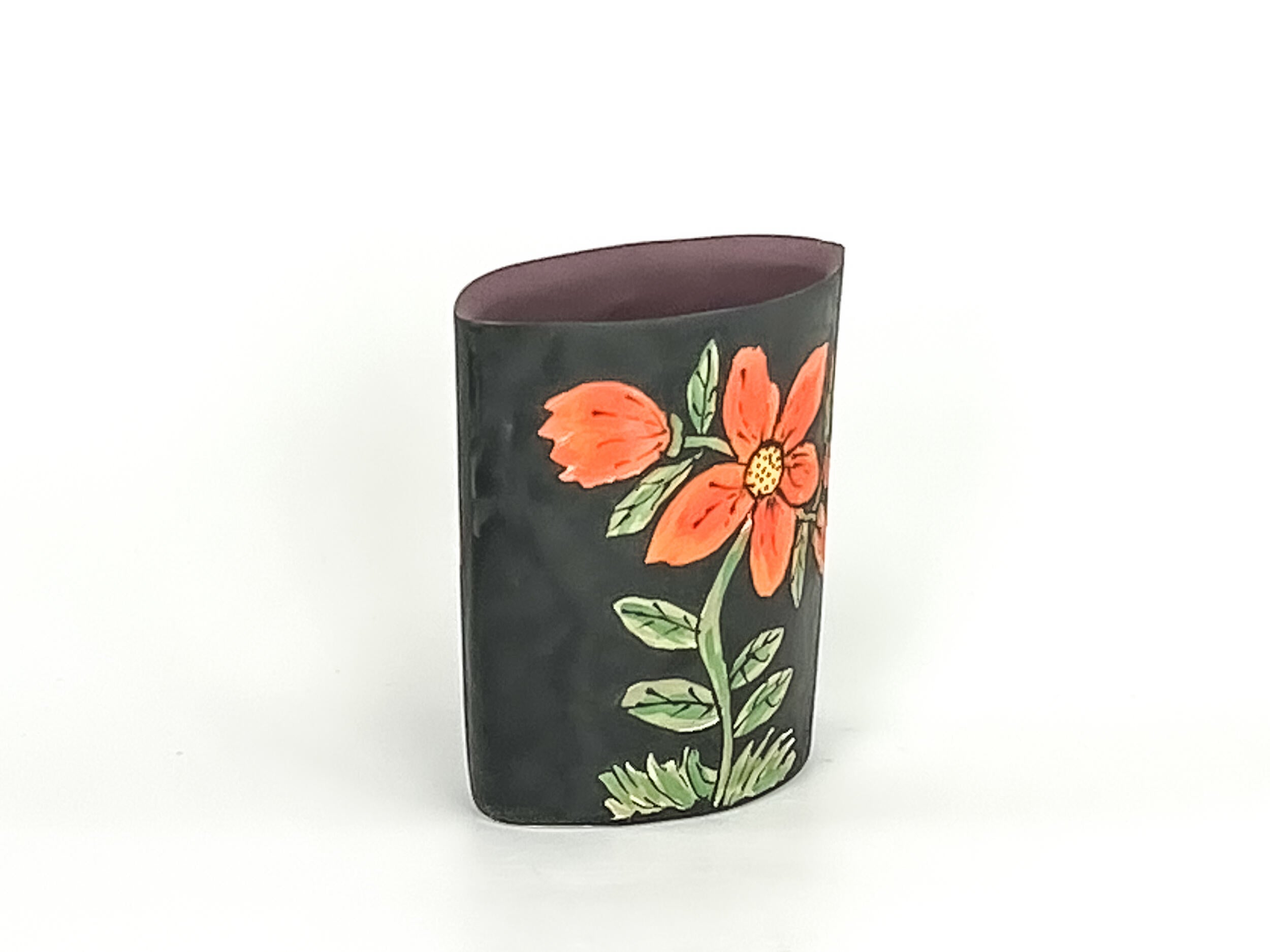 Blackness Blossum — JeanElton OvalVase in Multi-Color, three-quarter view