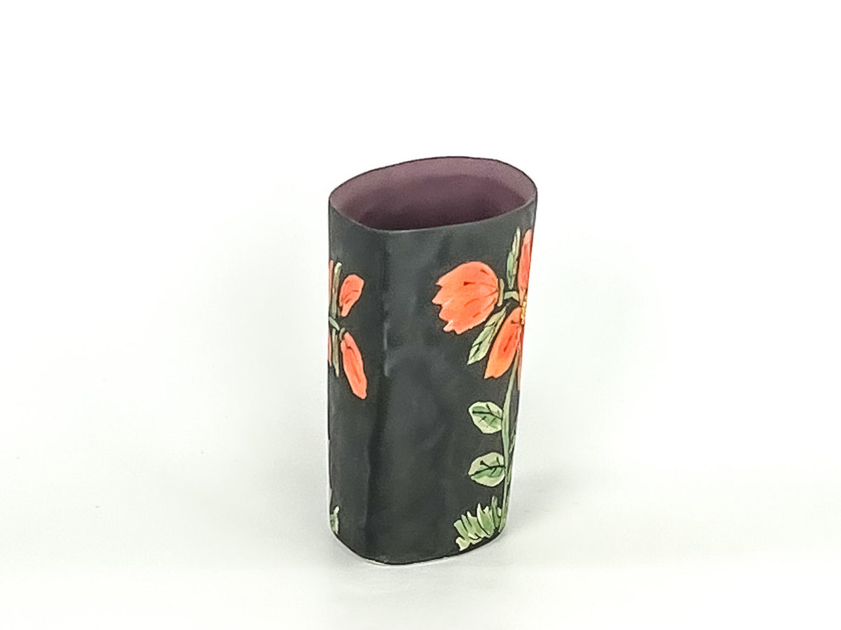 Blackness Blossum — JeanElton OvalVase in Multi-Color, side view