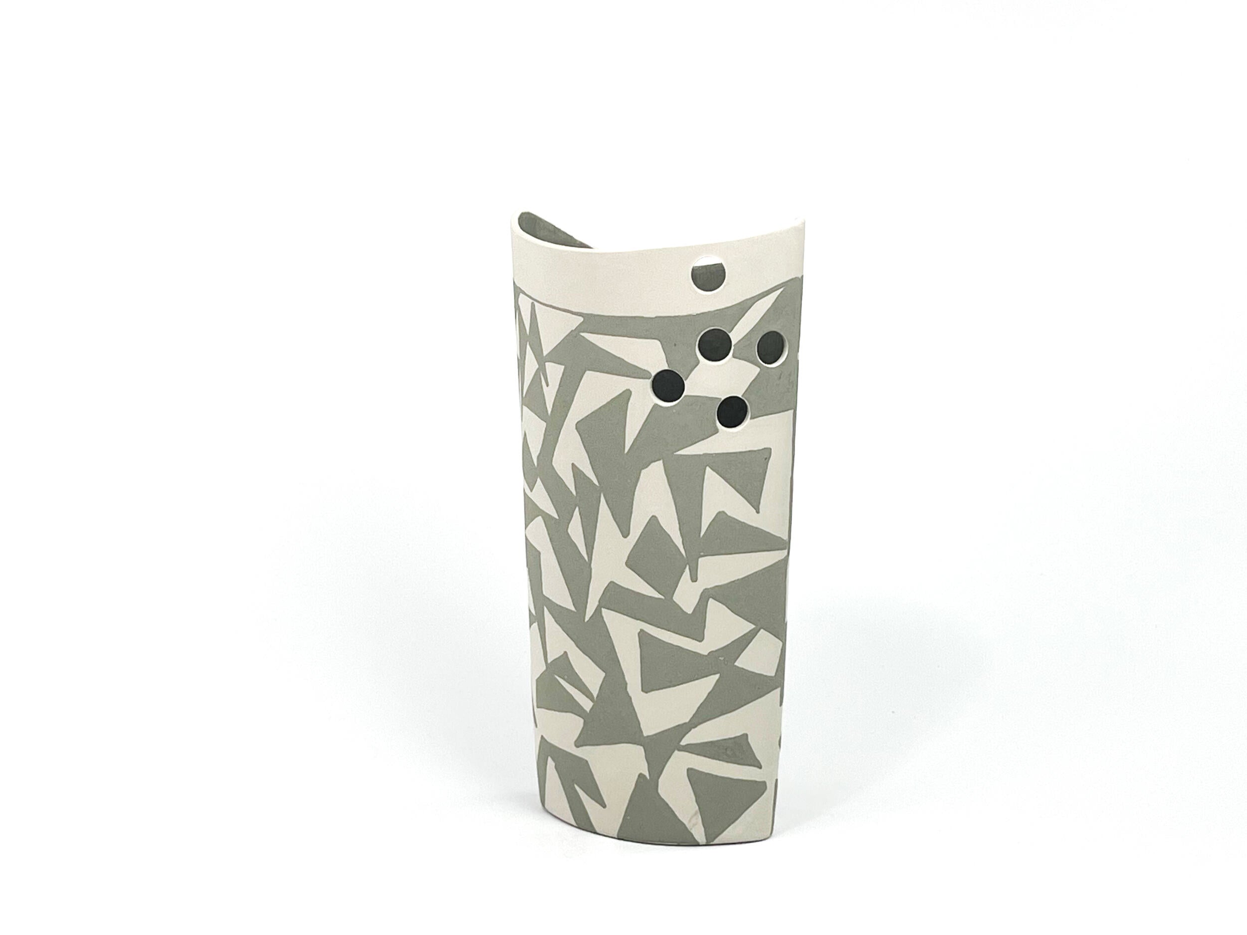 Shadow Glyph II — JeanElton OvalVase in Neutral & Earth, front view