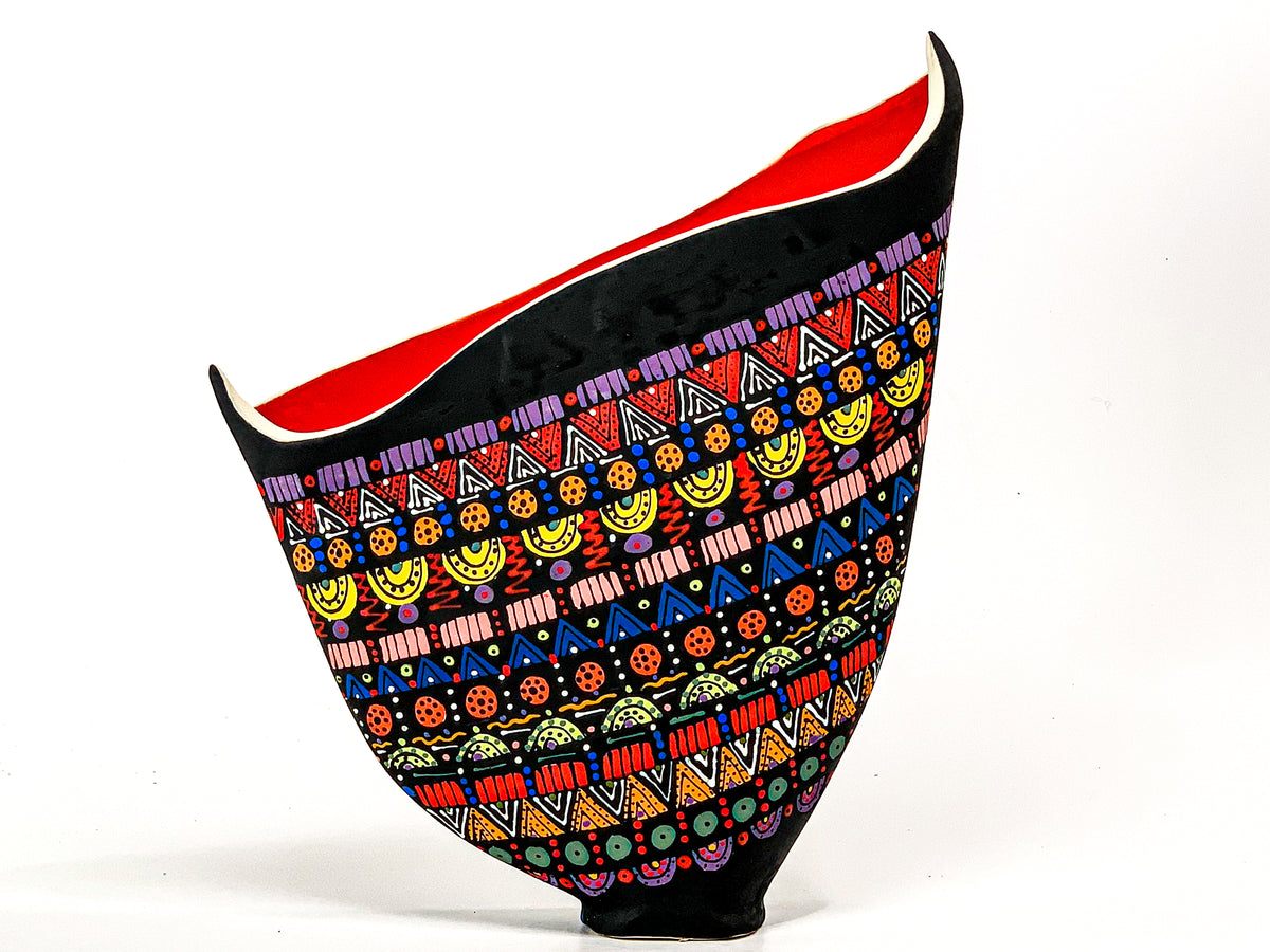 Jeweled Palace II — JeanElton SailVase in Multi-Color/Red, front view