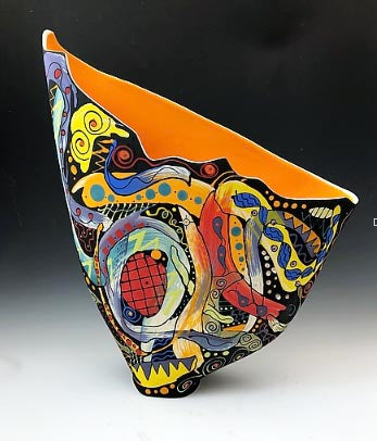 Chromatic Drift — JeanElton SailVase in Multi-Color/Orange, front view
