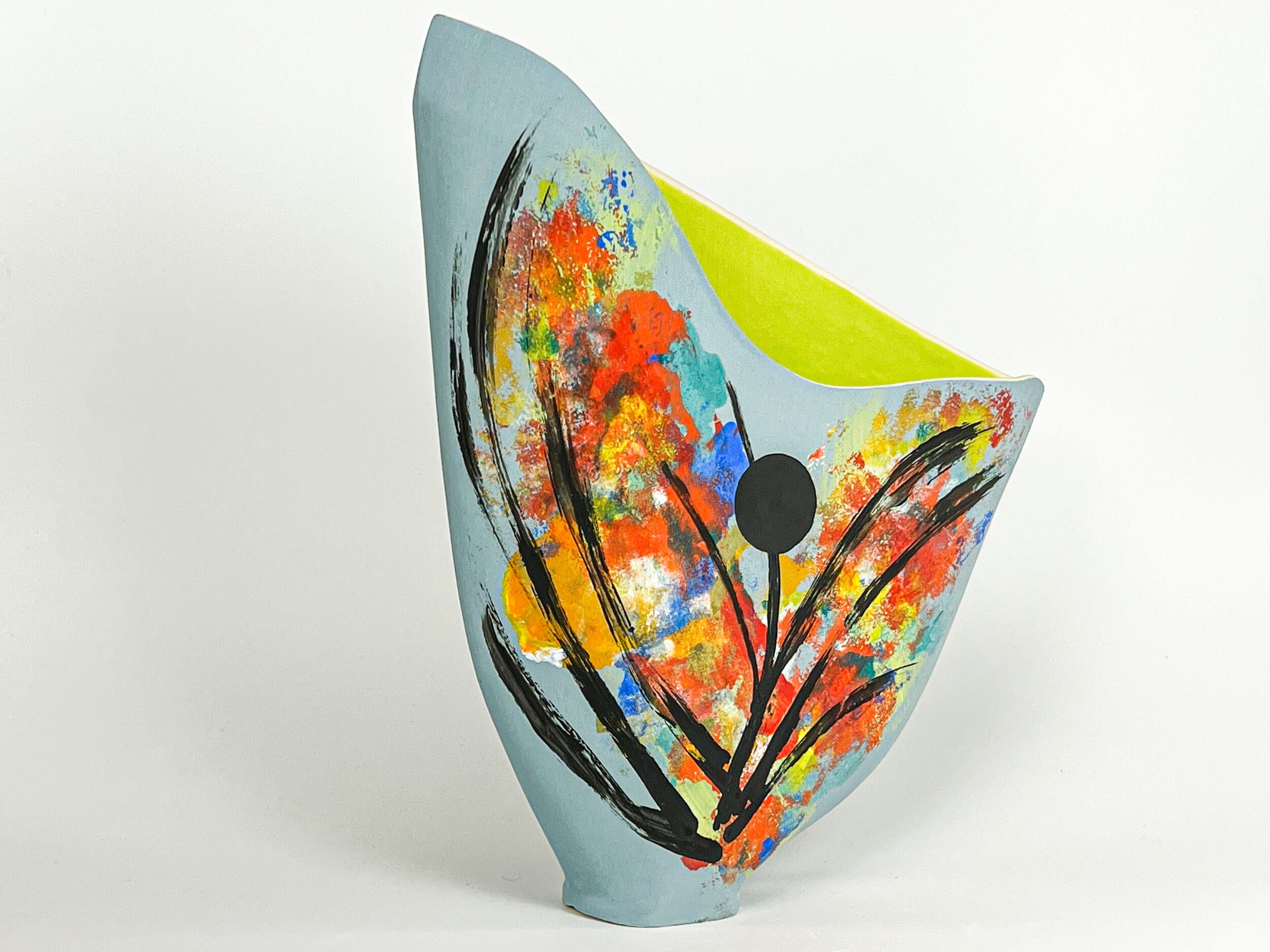 Willow Moon — JeanElton SailVase in Green & Olive, three-quarter view
