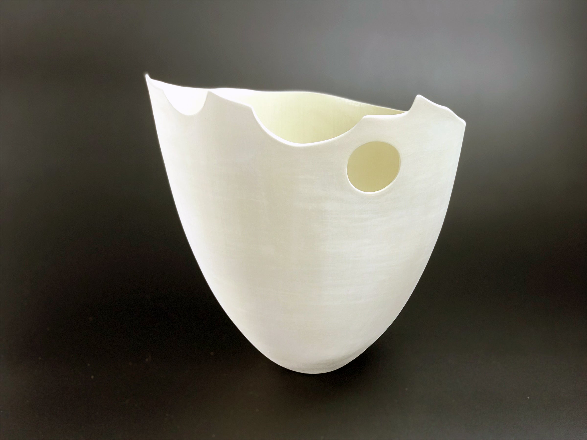 Winter Halo — JeanElton TallVase in Neutral & Earth, three-quarter view