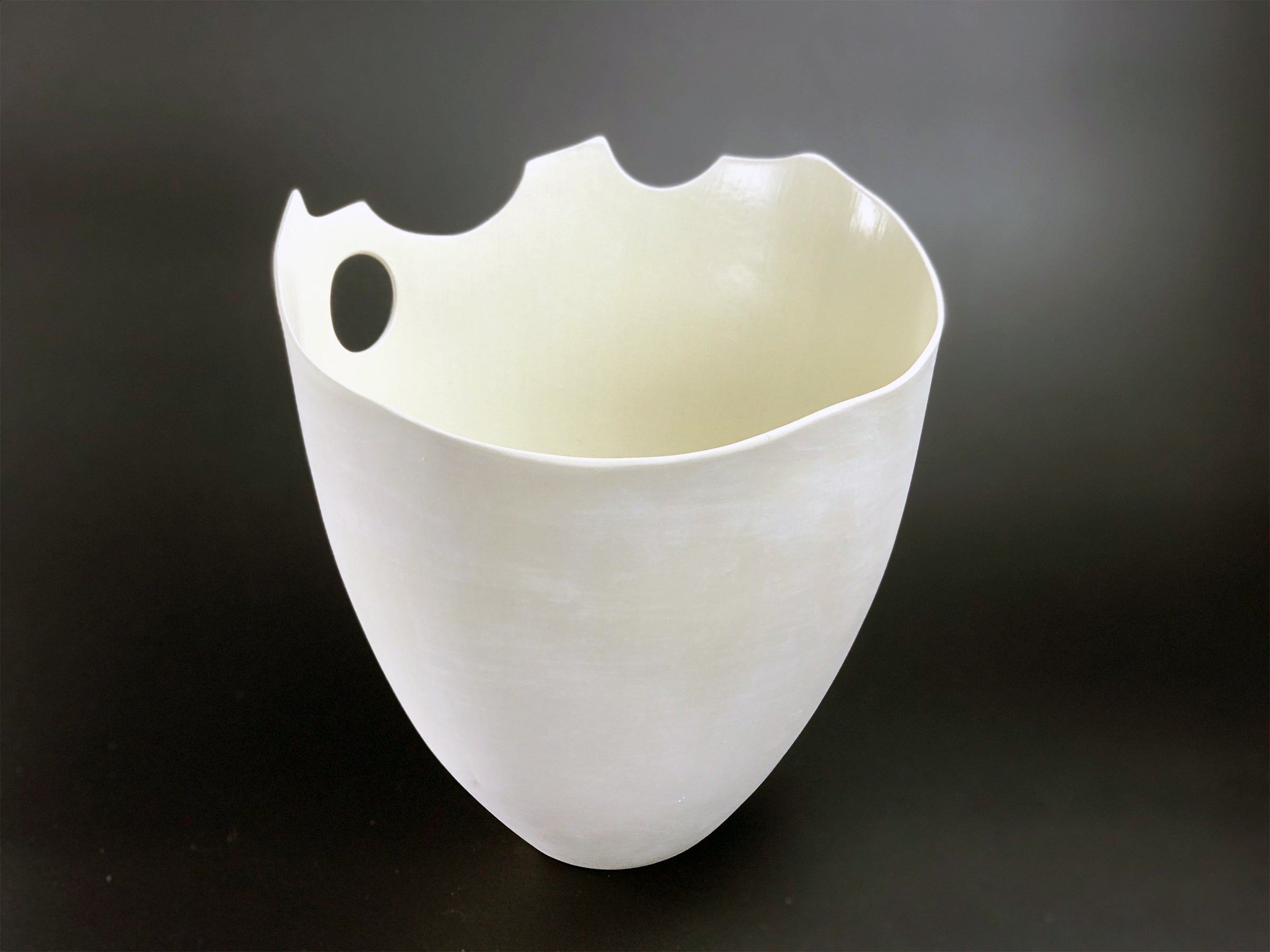 Winter Halo — JeanElton TallVase in Neutral & Earth, side view