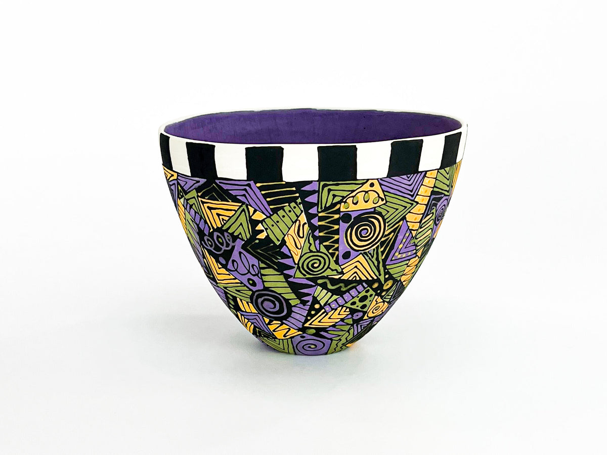 A Formal Passion for Purple IV — JeanElton TallVase in Blue & Purple, three-quarter view