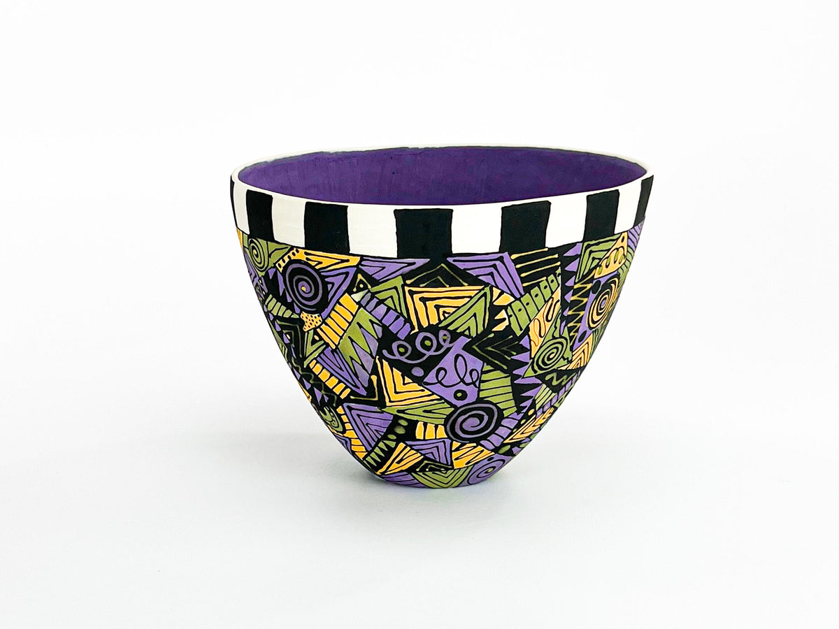 A Formal Passion for Purple IV — JeanElton TallVase in Blue & Purple, side view
