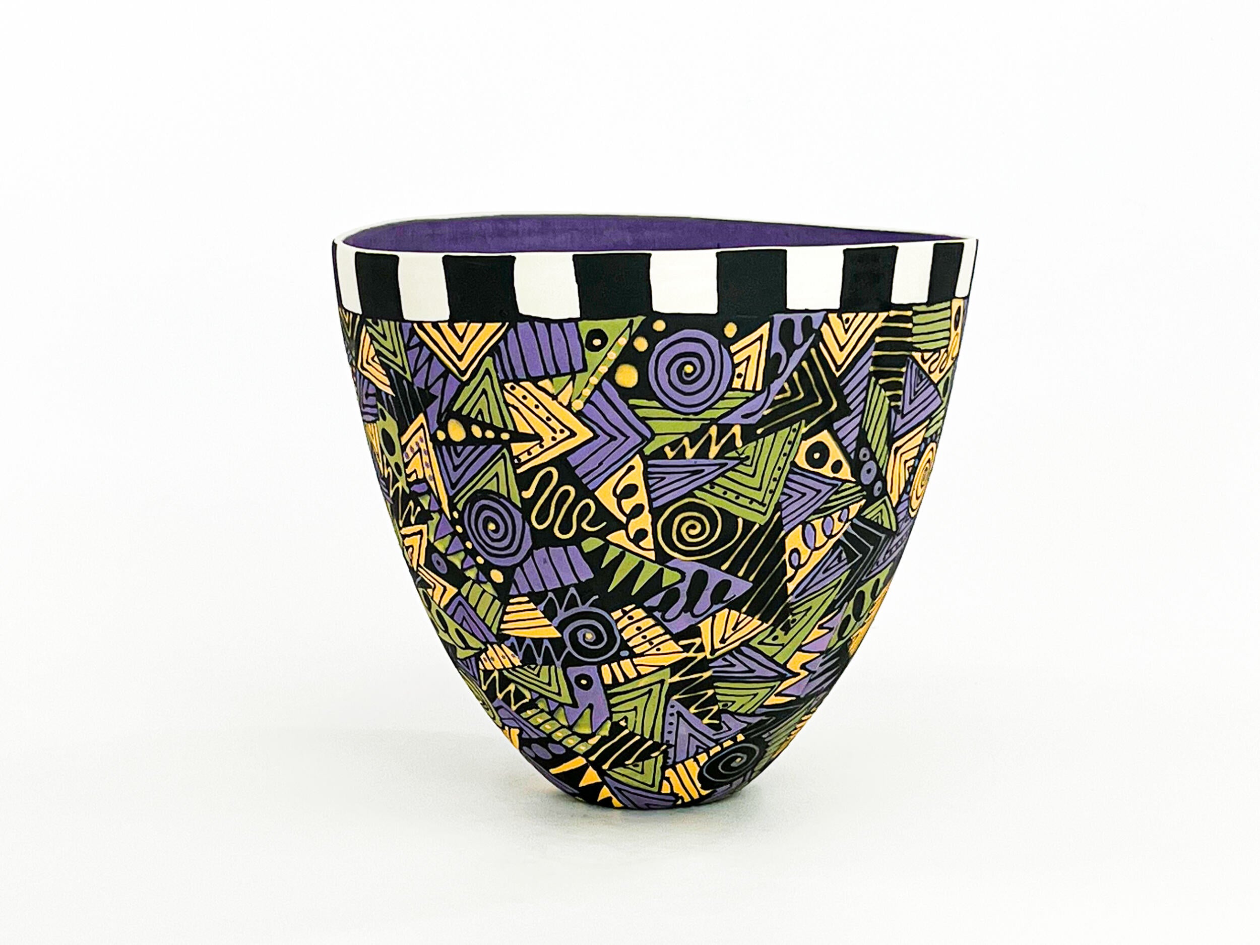 A Formal Passion for Purple V — JeanElton TallVase in Blue & Purple, three-quarter view
