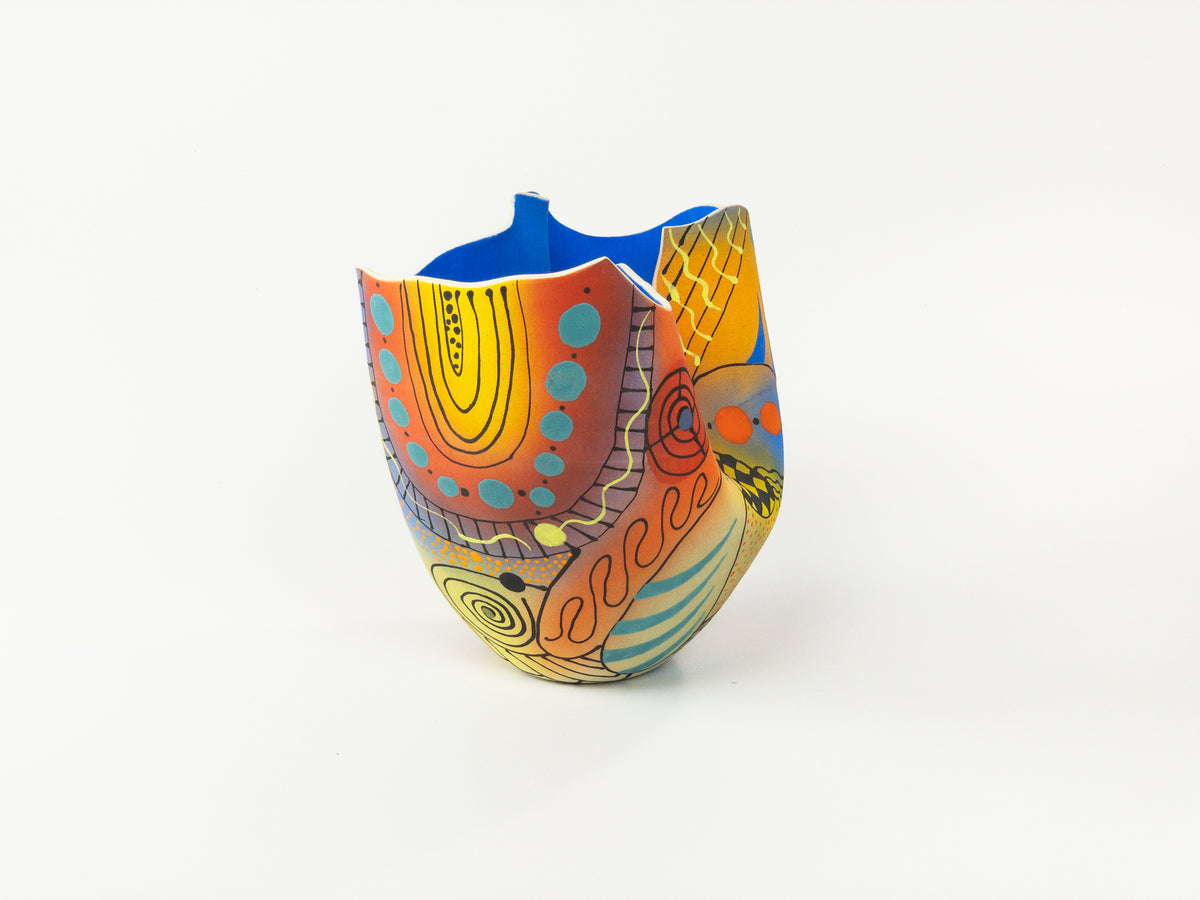 Solar Carnival II — JeanElton TallVase in Multi-Color/Blue, side view