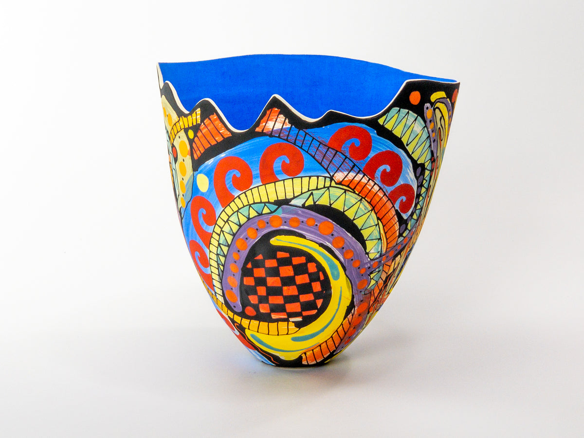 Ferris Wheel II — JeanElton TallVase in Multi-Color/Blue, front view