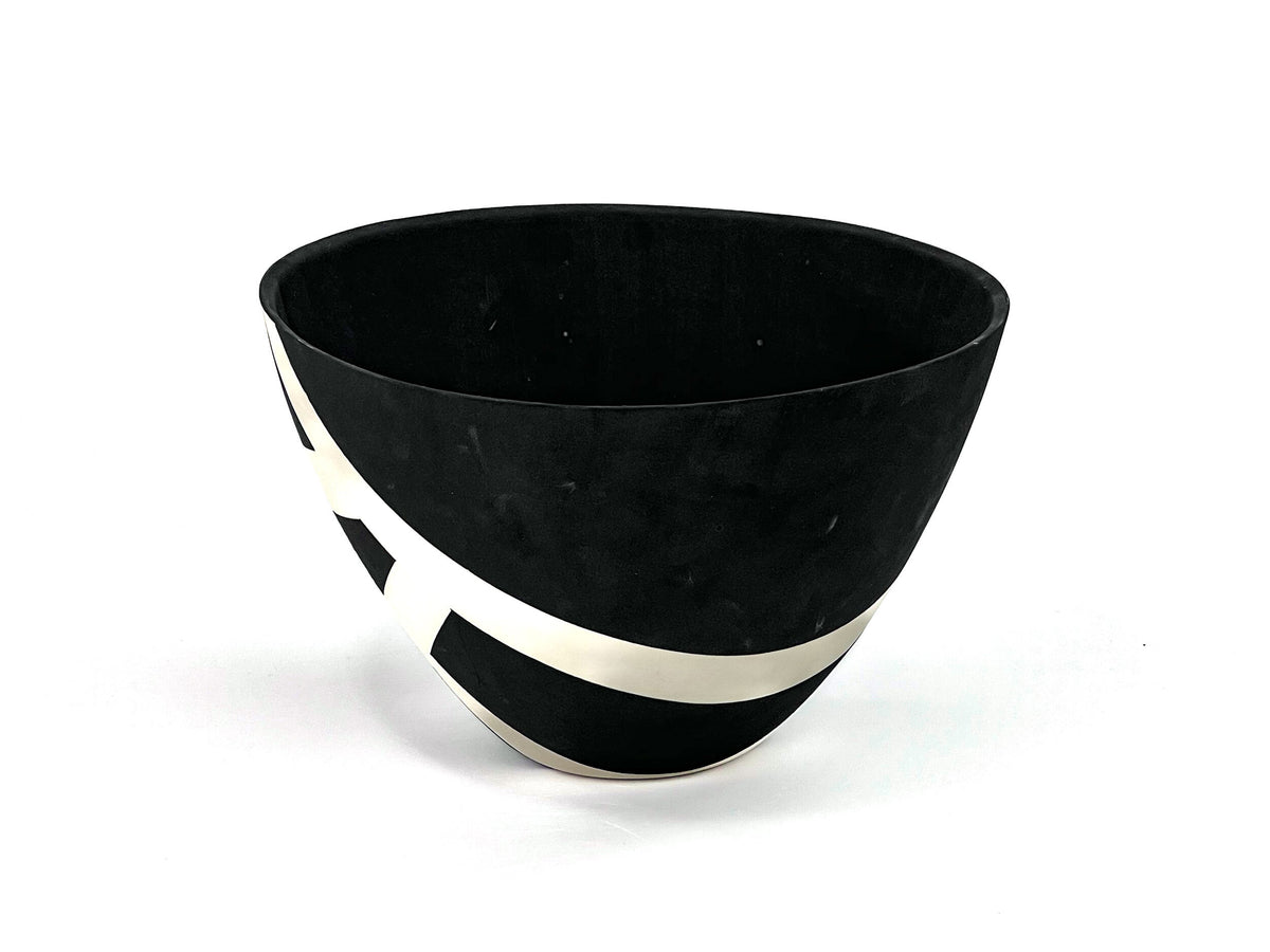 Haiku IX — JeanElton TallVase in Black & Cream, side view