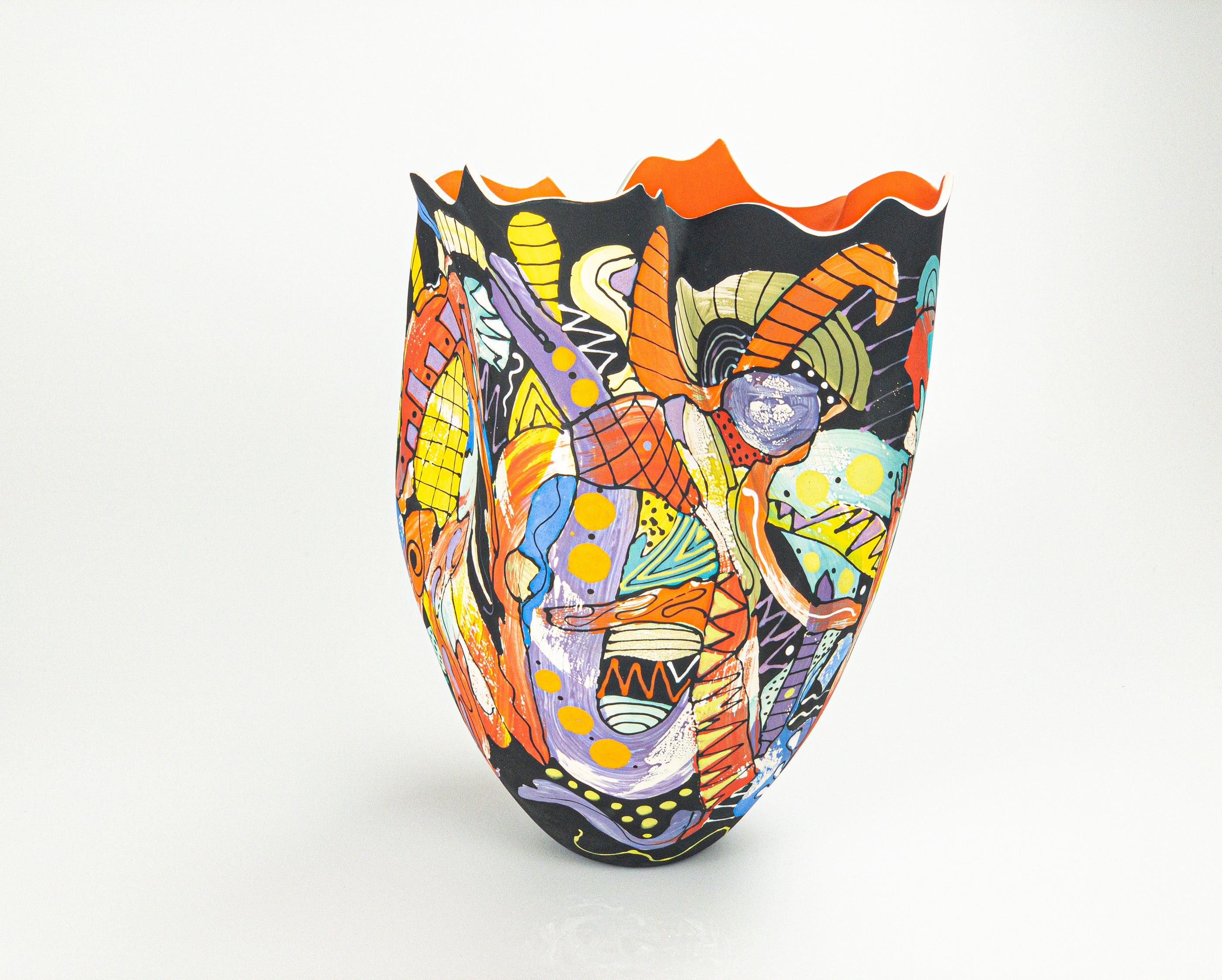 Olio Hues II — JeanElton TallVase in Multi-Color/Orange, side view