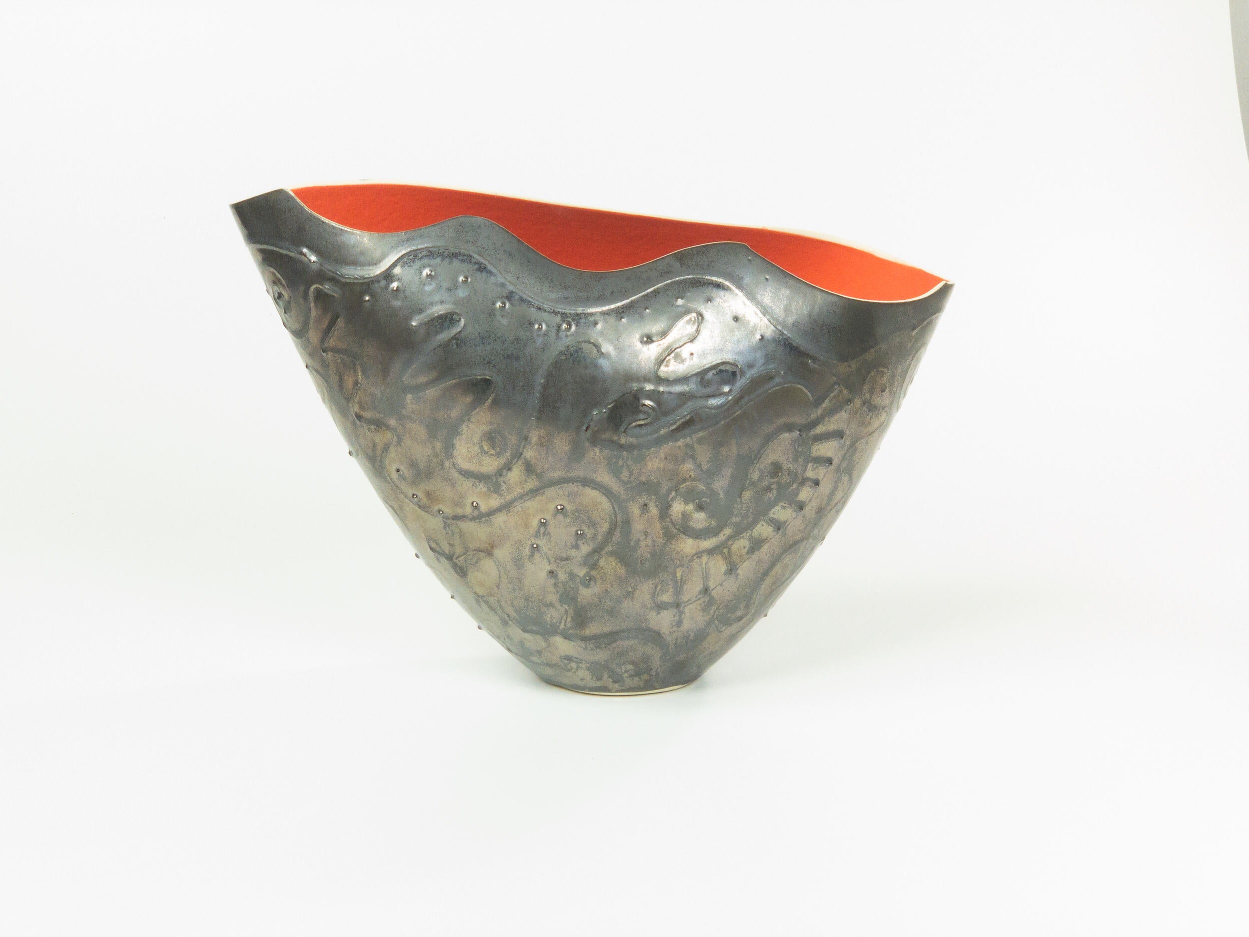 Red Armor — JeanElton TallVase in Gold & Metallic, front view