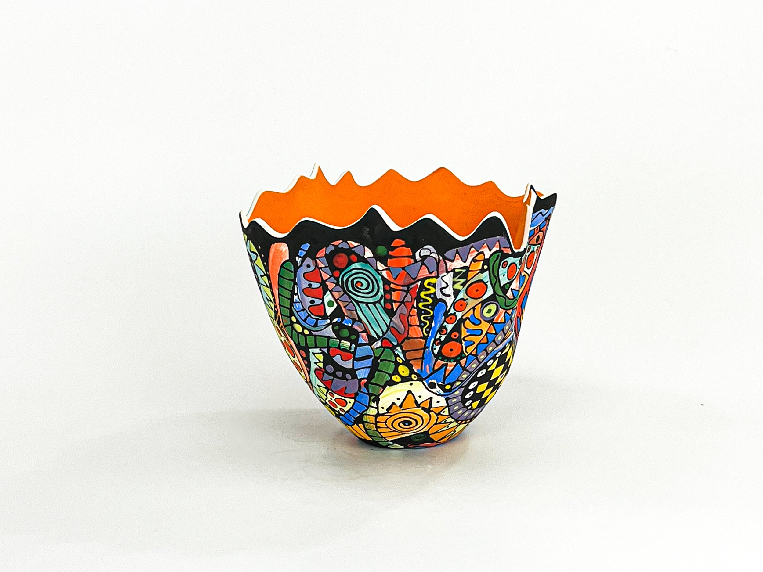Mediterranean Mix II — JeanElton TallVase in Multi-Color/Orange, side view