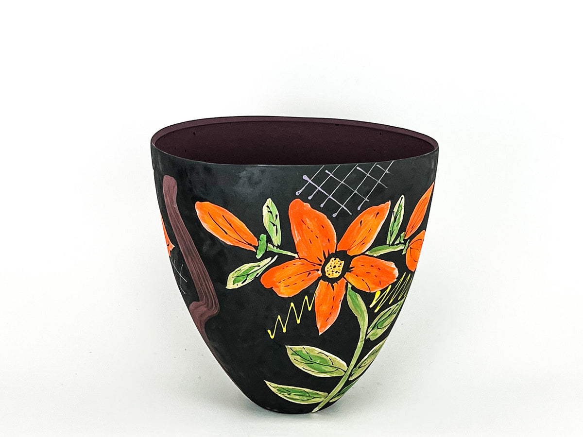 Midnight Blooms III — JeanElton TallVase in Multi-Color/Purple, front view