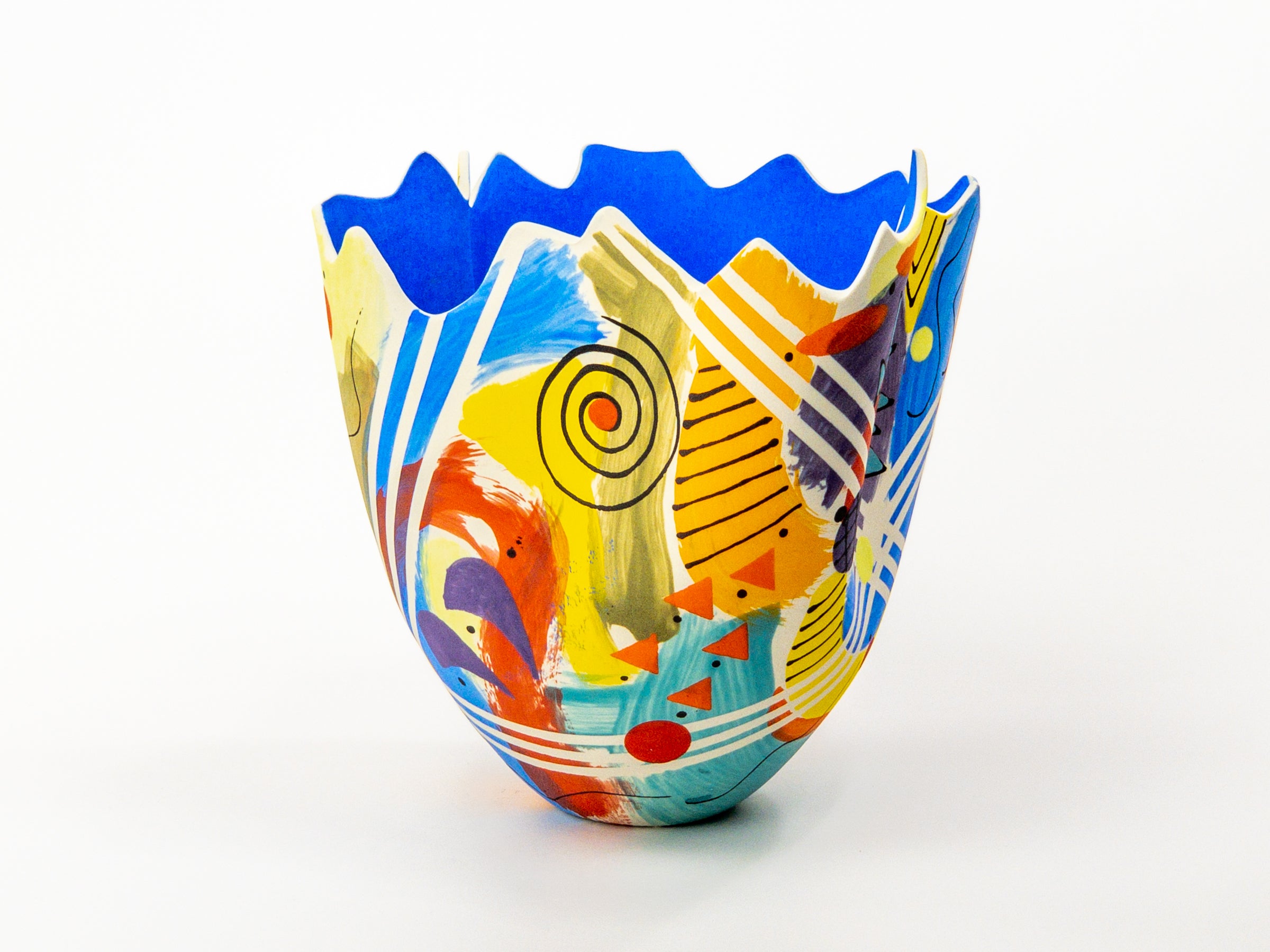 Vivid Mosaic IX — JeanElton TallVase in Multi-Color/Blue, three-quarter view