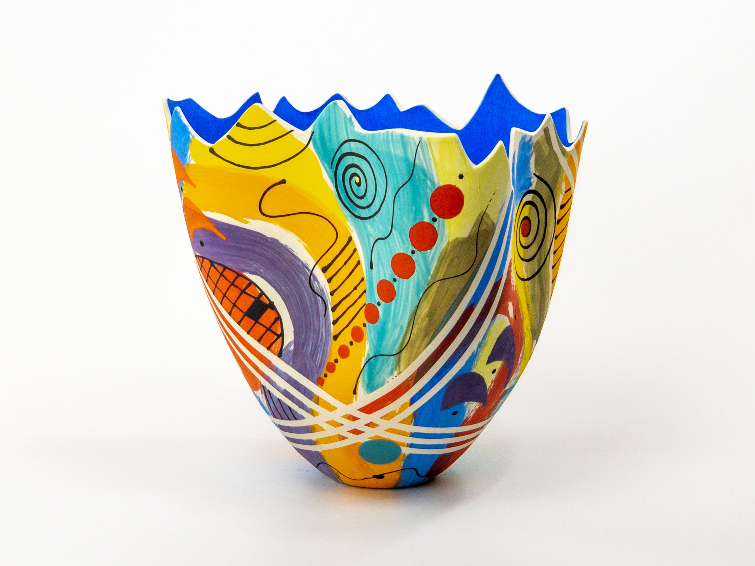 Vivid Mosaic IX — JeanElton TallVase in Multi-Color/Blue, side view