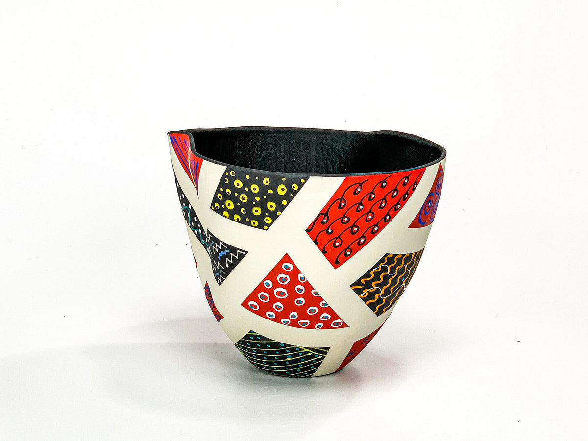 Patchwork in Red & Black III