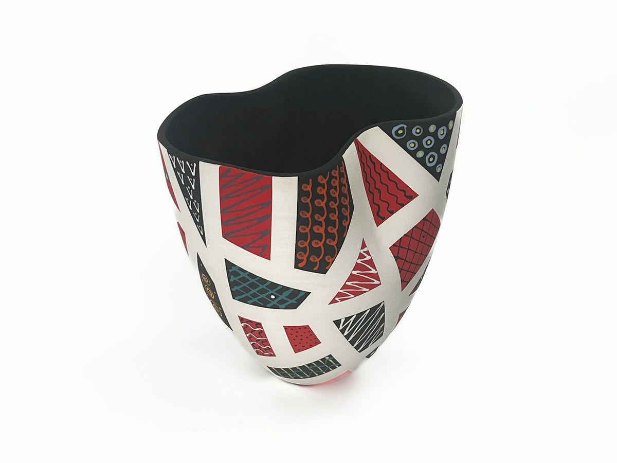 Patchwork in Red & Black X
