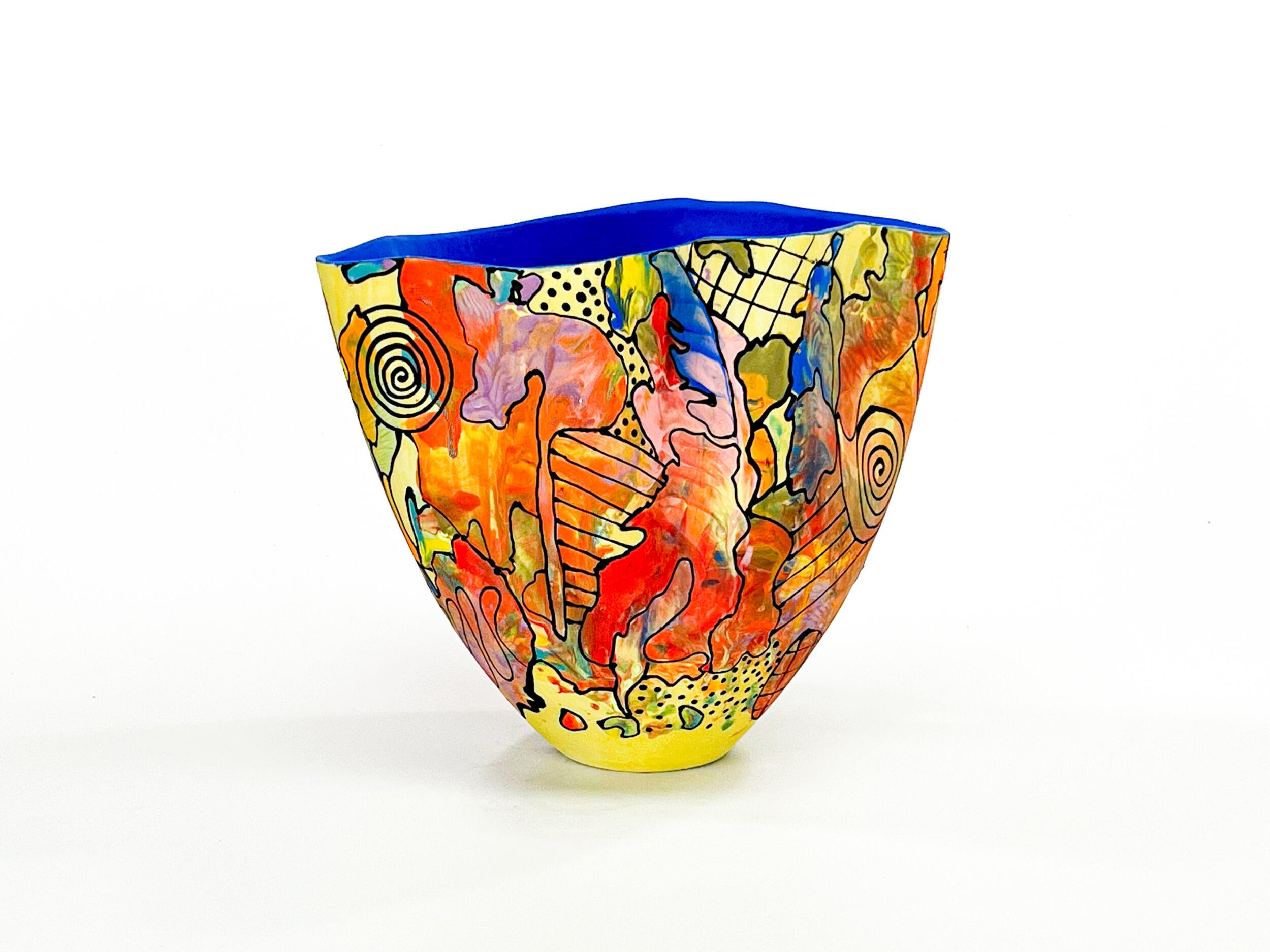 Salmagundi Salad II — JeanElton TallVase in Multi-Color/Blue, front view
