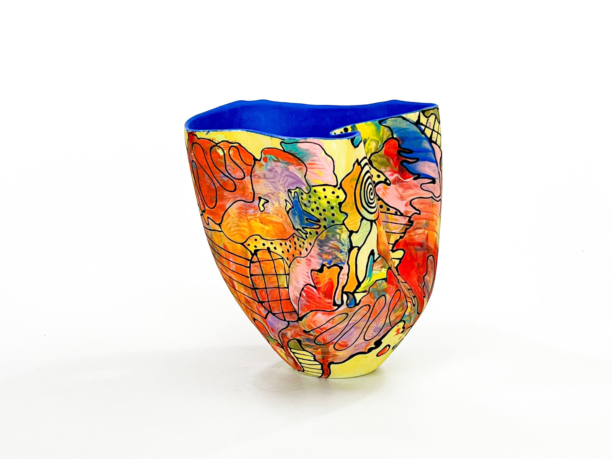 Salmagundi Salad II — JeanElton TallVase in Multi-Color/Blue, side view