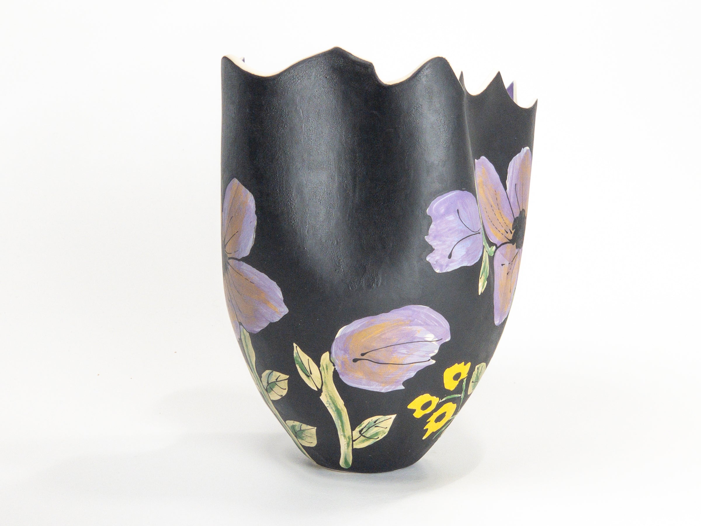 Passage to Purple II — JeanElton TallVase in Black & Violet, three-quarter view