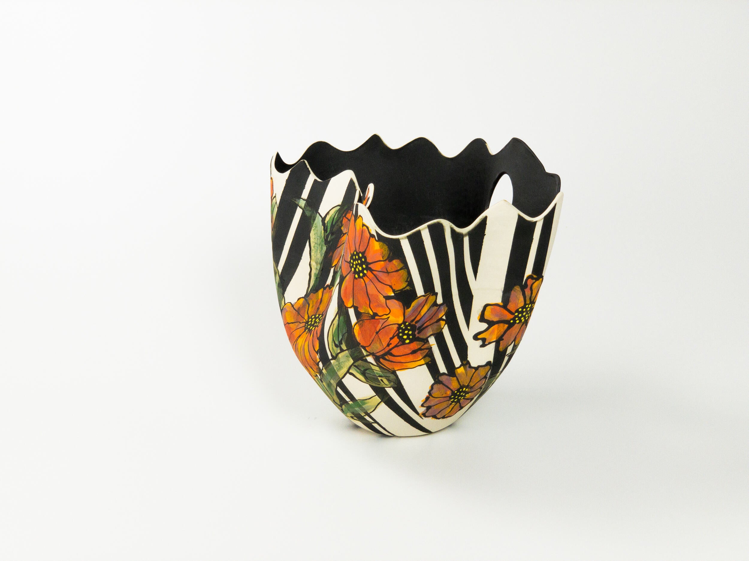 Secret Garden — JeanElton TallVase in Multi-Color/Black, side view