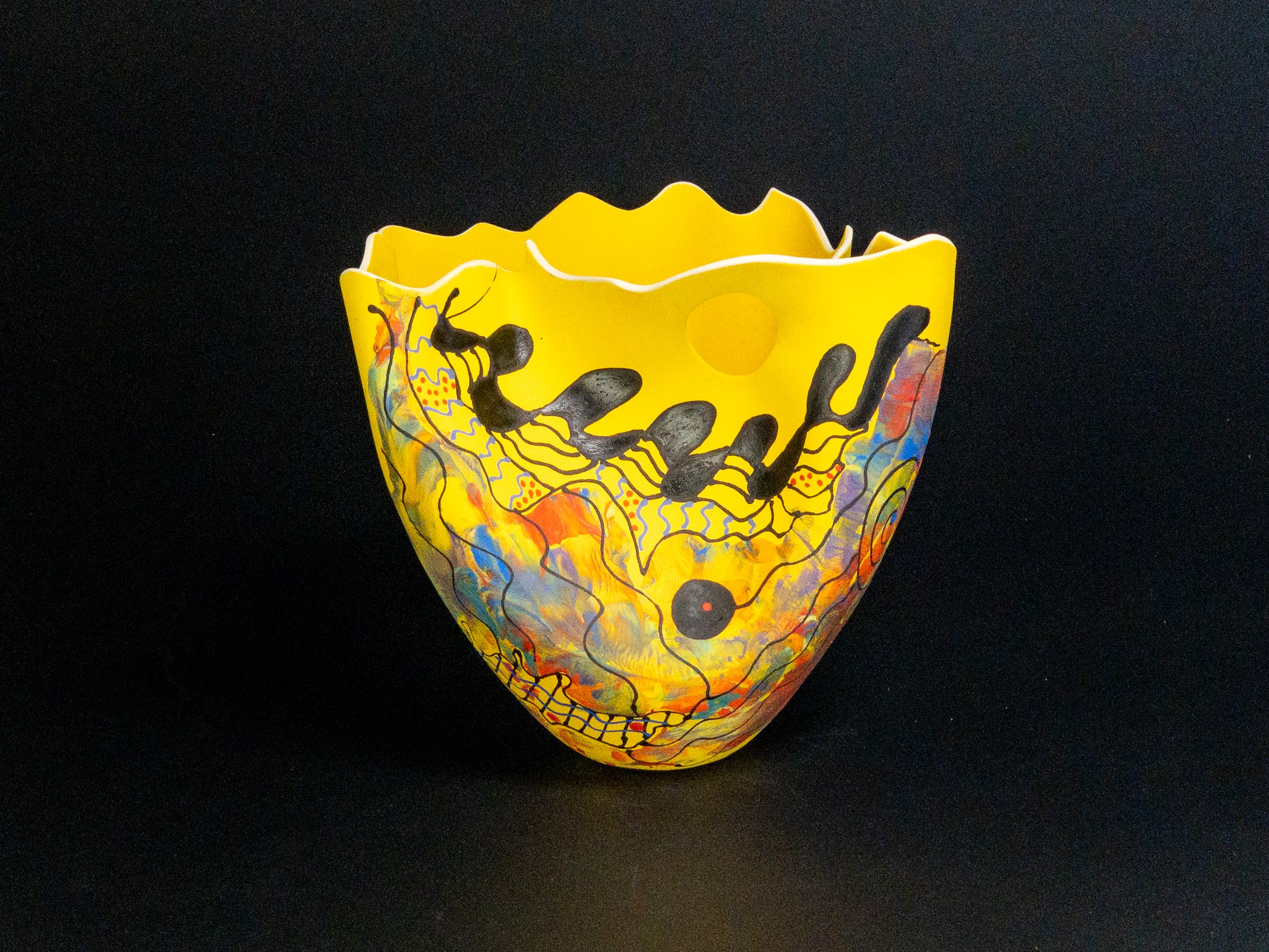 Sunny Shores — JeanElton TallVase in Multi-Color/Yellow, three-quarter view