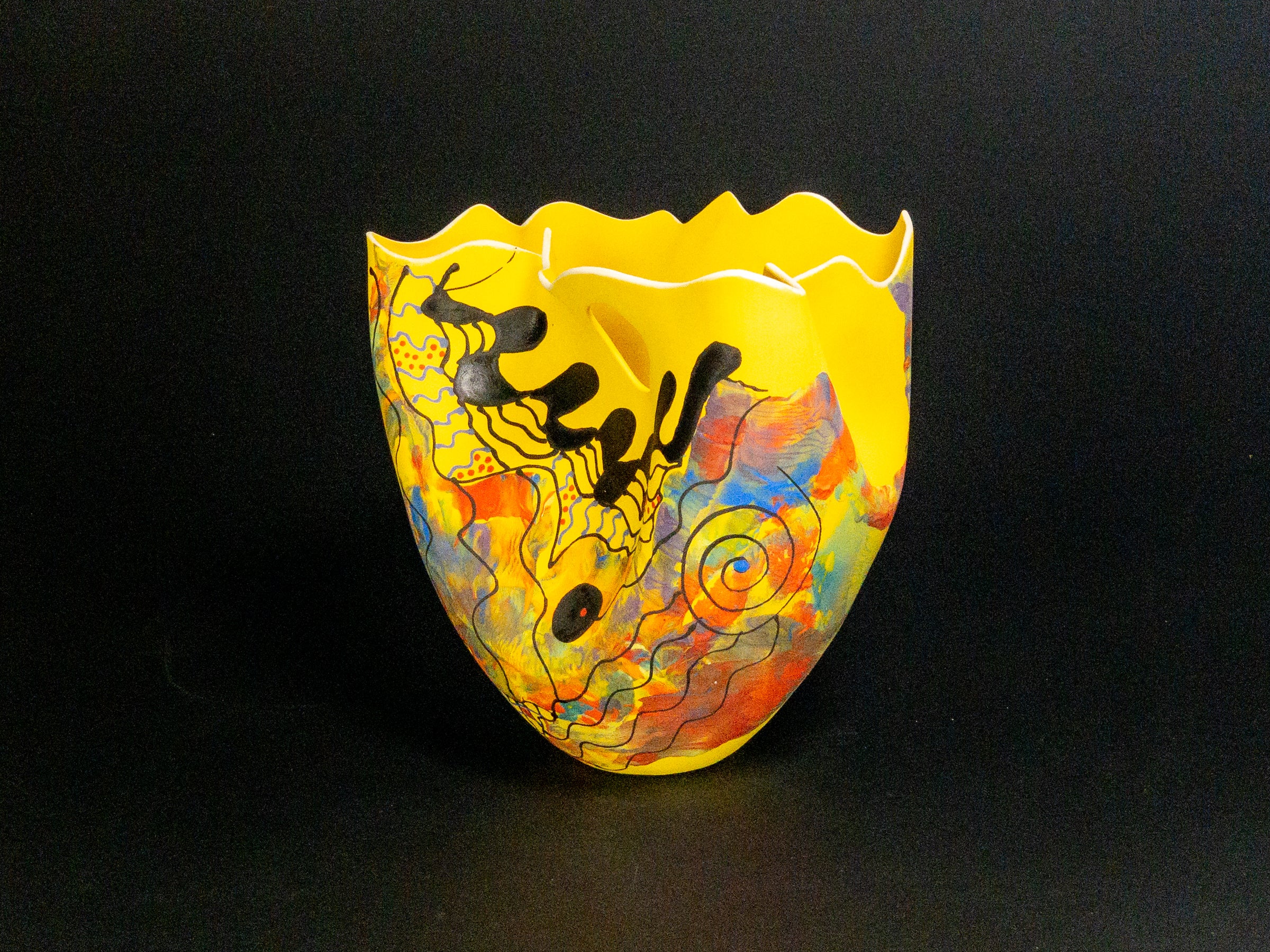 Sunny Shores — JeanElton TallVase in Multi-Color/Yellow, side view