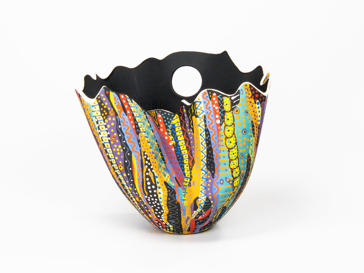 Color Streams — JeanElton TallVase in Multi-Color/Black, front view