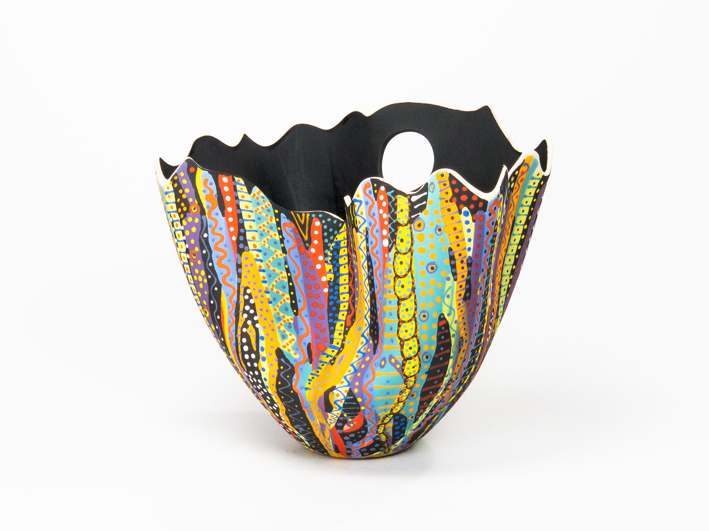 Color Streams — JeanElton TallVase in Multi-Color/Black, three-quarter view