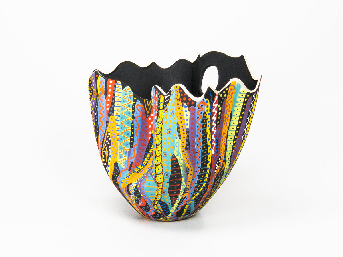 Color Streams — JeanElton TallVase in Multi-Color/Black, side view