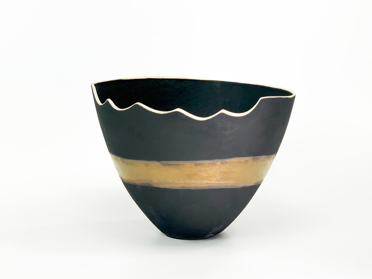 Calm II — JeanElton TallVase in Gold & Metallic, front view
