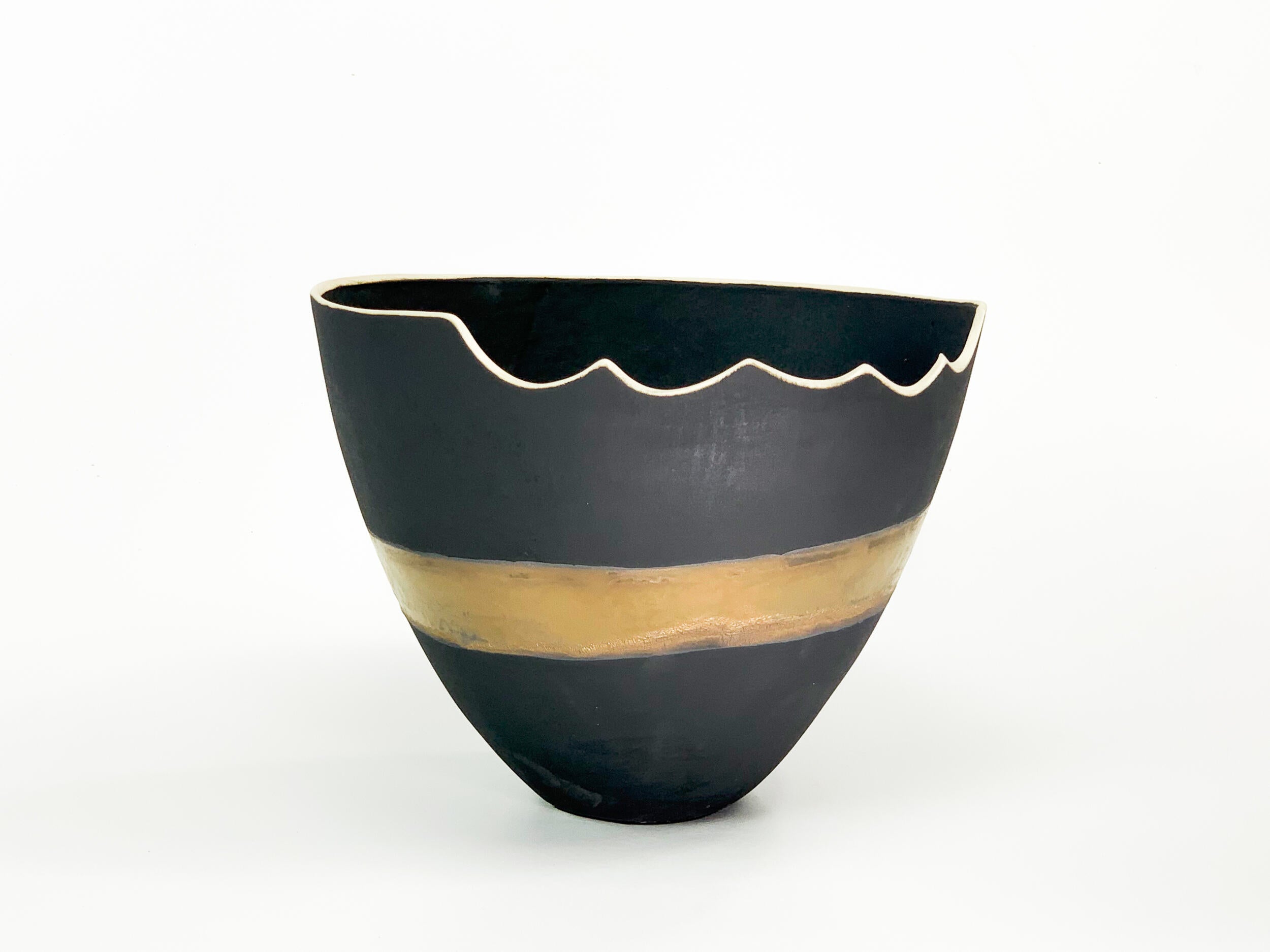 Calm II — JeanElton TallVase in Gold & Metallic, three-quarter view