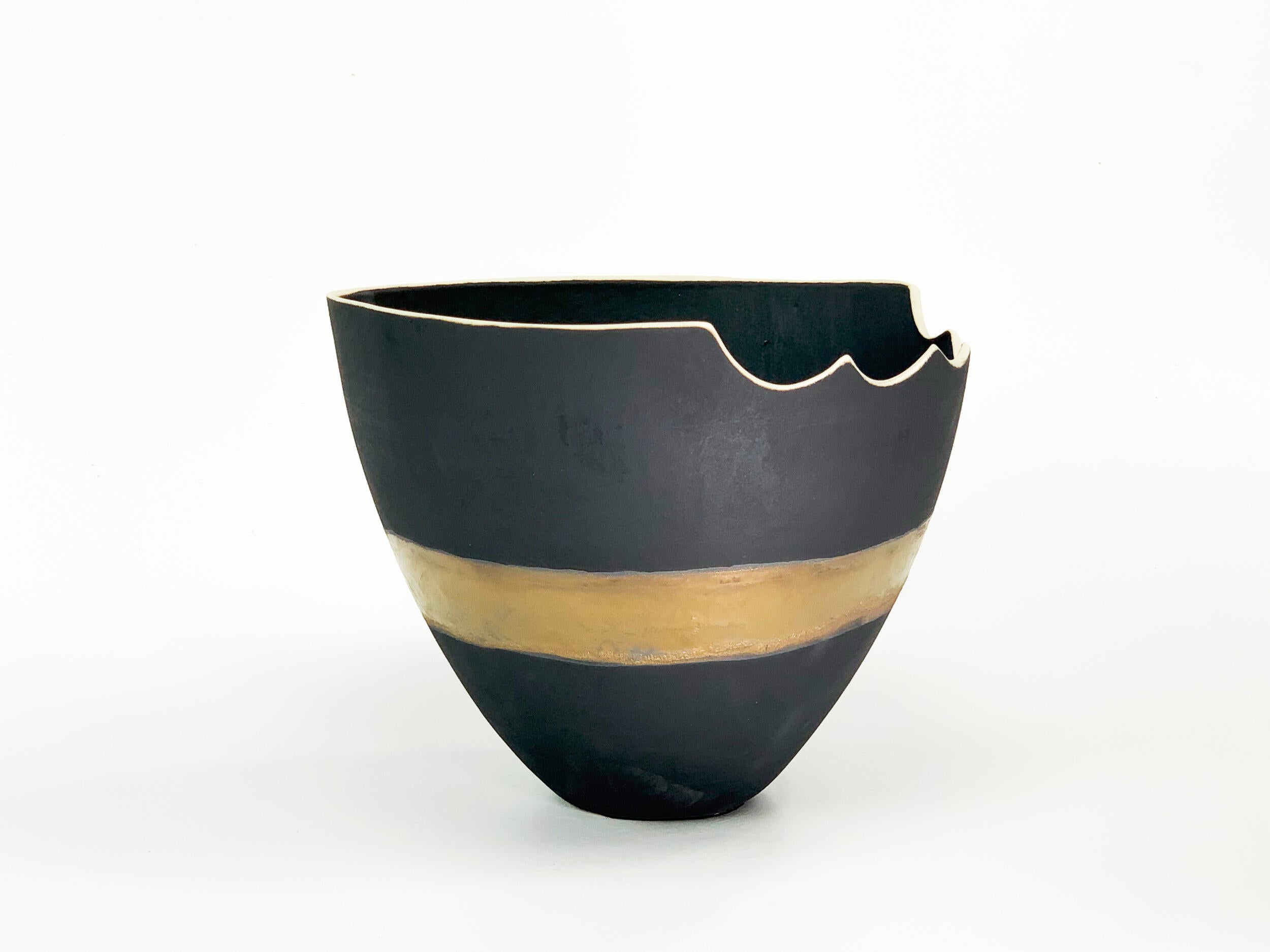 Calm II — JeanElton TallVase in Gold & Metallic, side view
