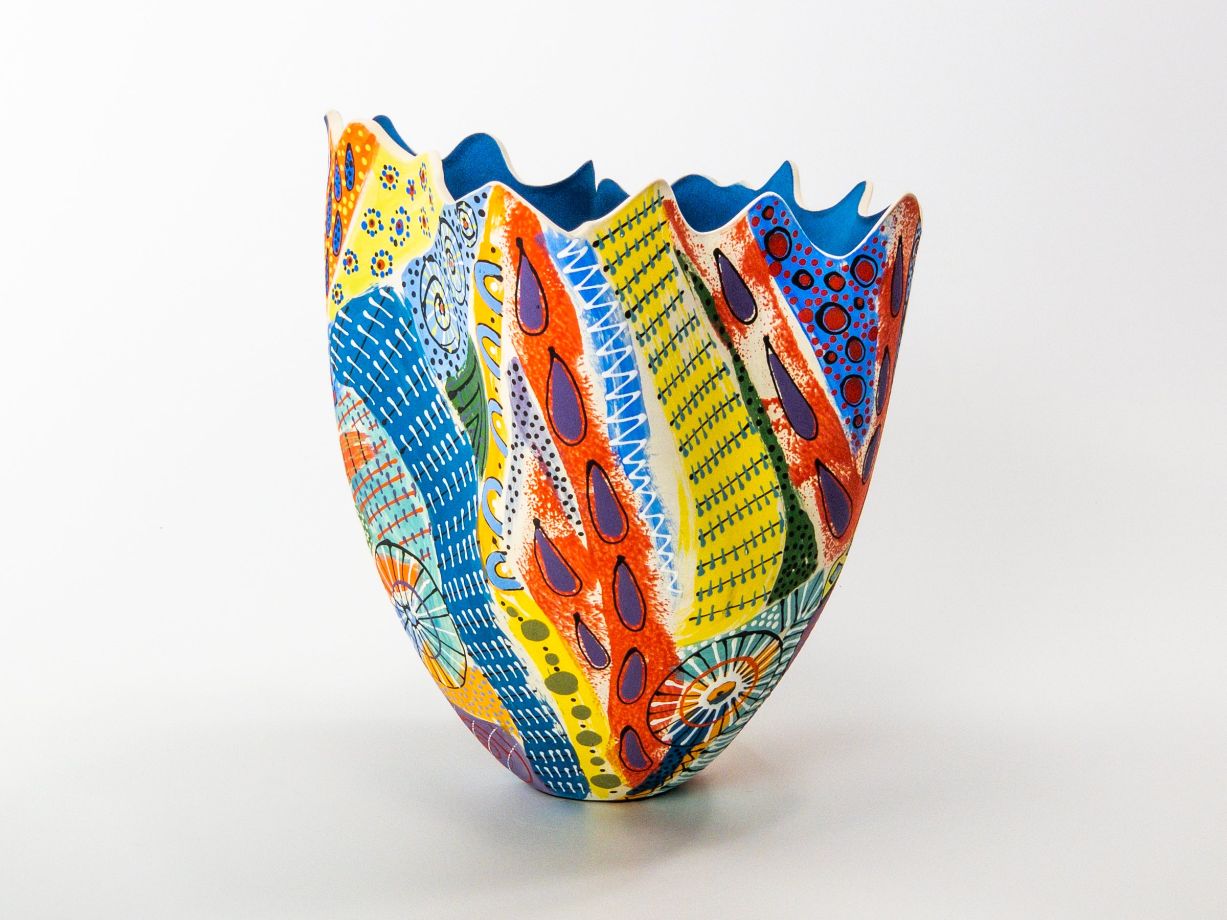 Fireworks II — JeanElton TallVase in Multi-Color/Blue, side view
