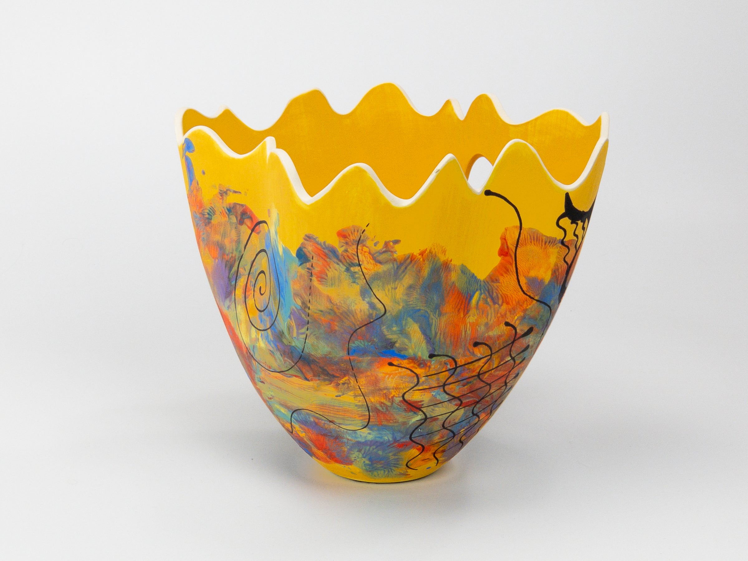Sunny Shores IV — JeanElton TallVase in Multi-Color/Yellow, side view