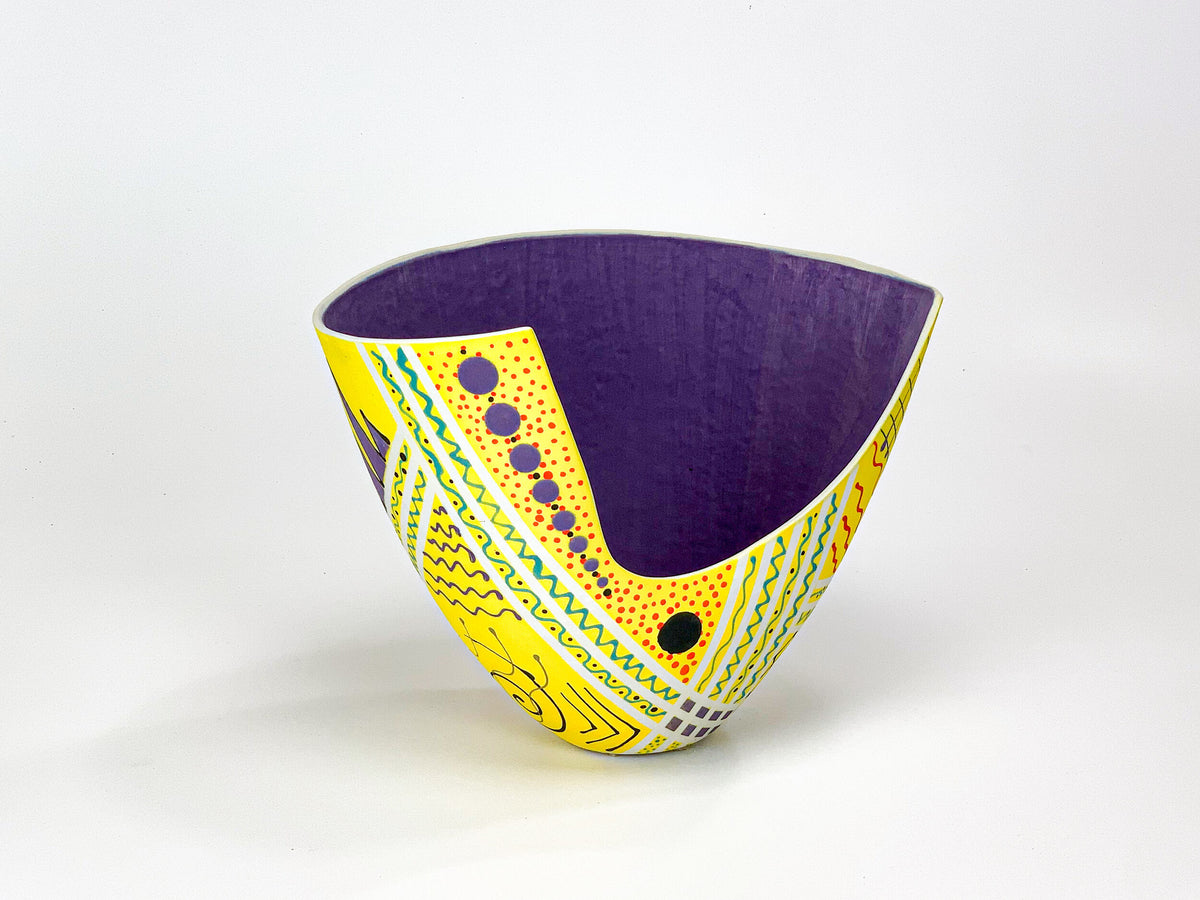 Sunstripe Sonata — JeanElton TallVase in Multi-Color/Purple, three-quarter view