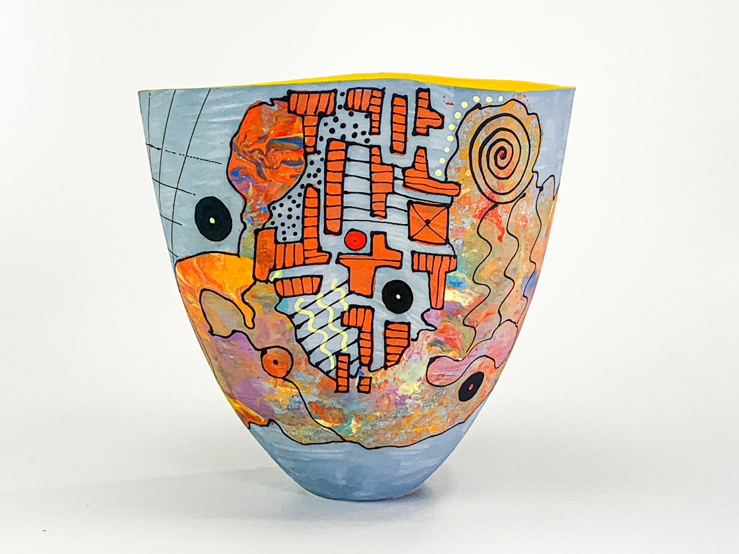 Continuum Code — JeanElton TallVase in Multi-Color/Yellow, three-quarter view