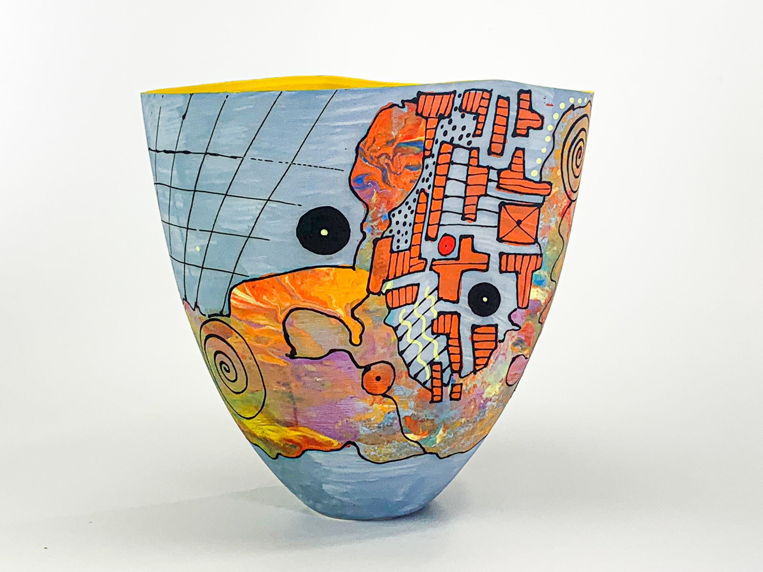 Continuum Code — JeanElton TallVase in Multi-Color/Yellow, side view