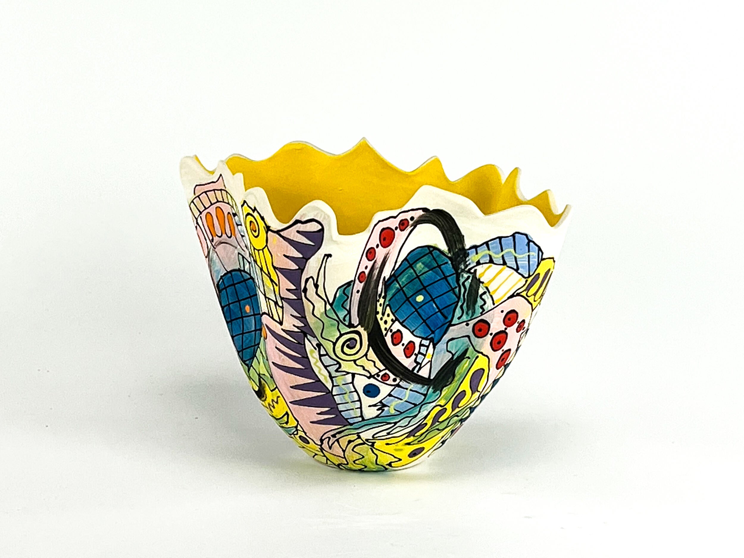 Sunburst Canopy II — JeanElton TallVase in Multi-Color/Yellow, front view