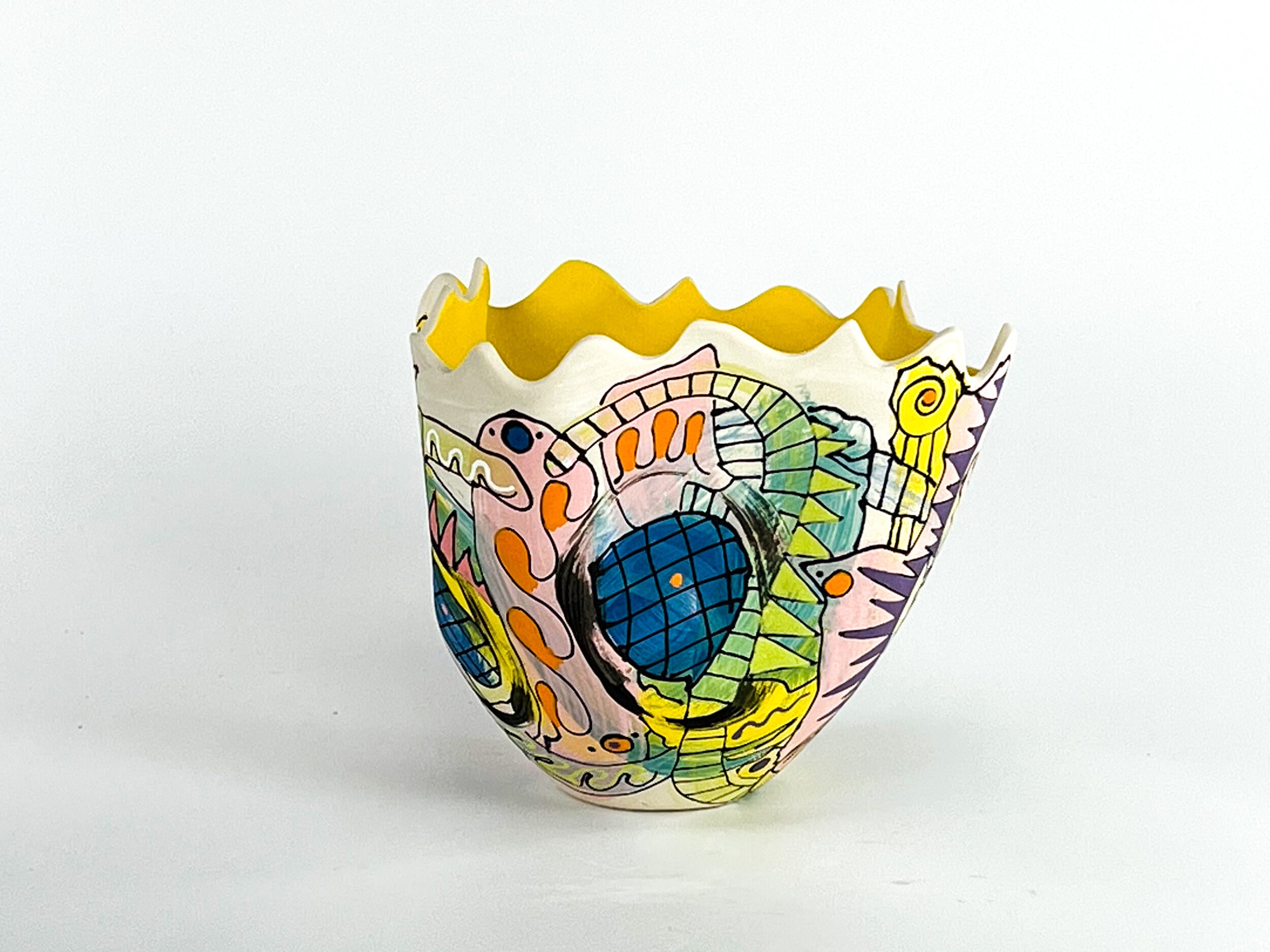 Sunburst Canopy II — JeanElton TallVase in Multi-Color/Yellow, side view