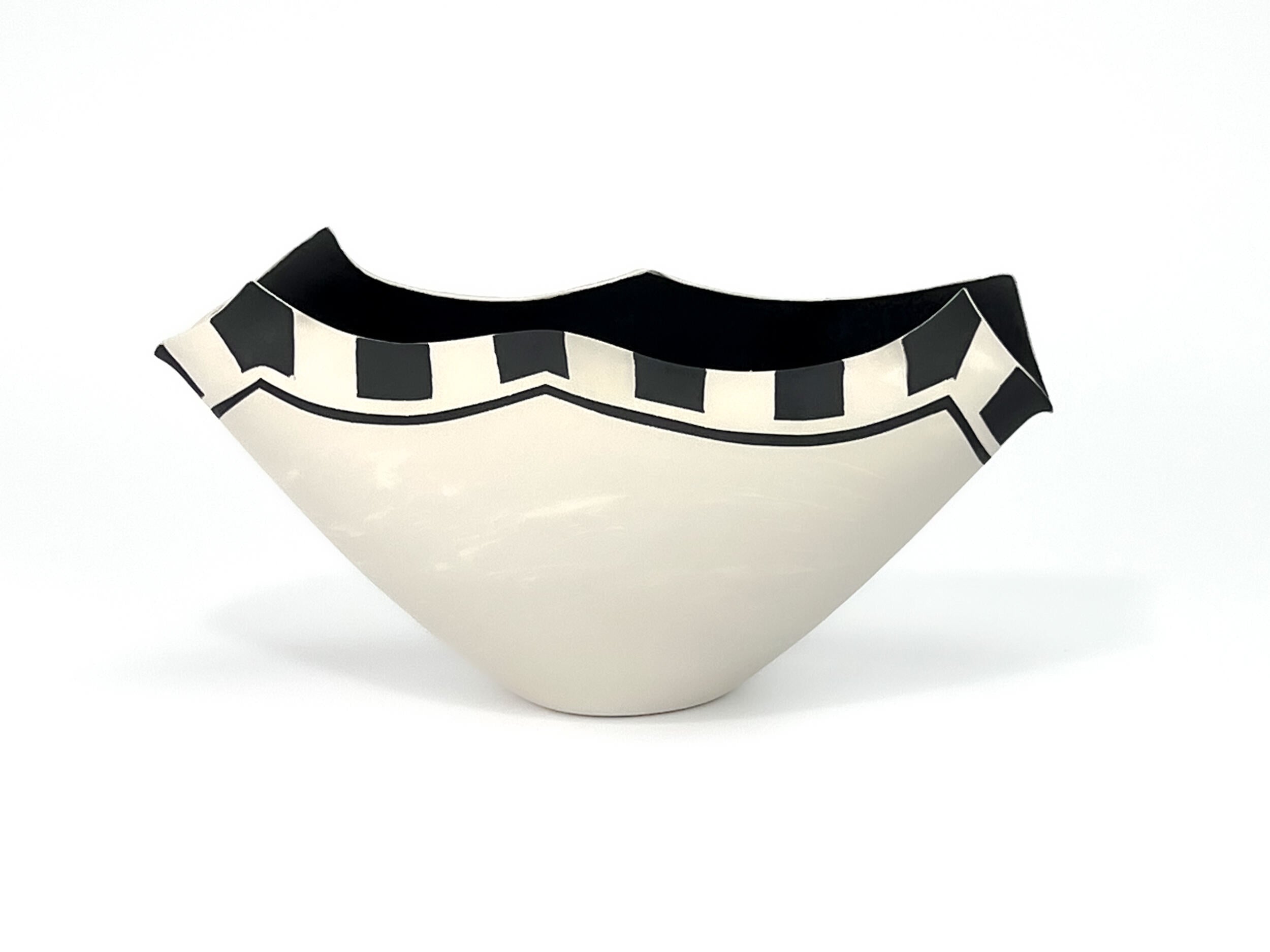 Marquis — JeanElton TallVase in Black & Cream, front view