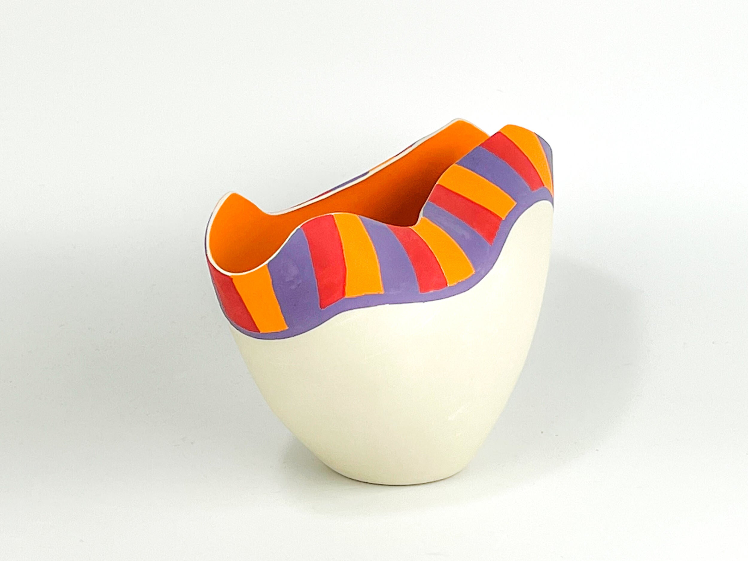 Festival Band I — JeanElton TallVase in Multi-Color/Cream, side view