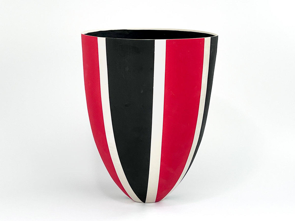 Crimson Parade — JeanElton TallVase in Black & Red, three-quarter view