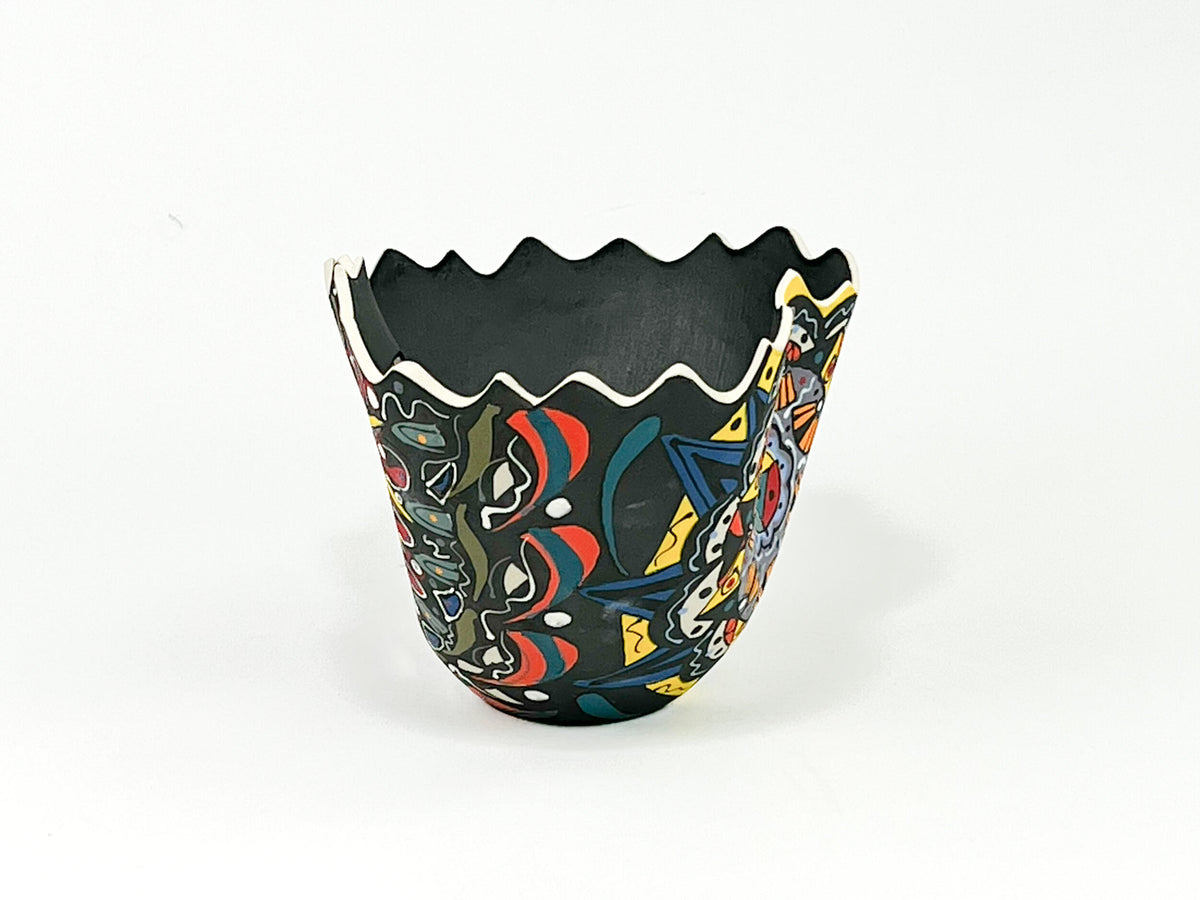 Sun Sparkles — JeanElton TallVase in Multi-Color/Black, side view