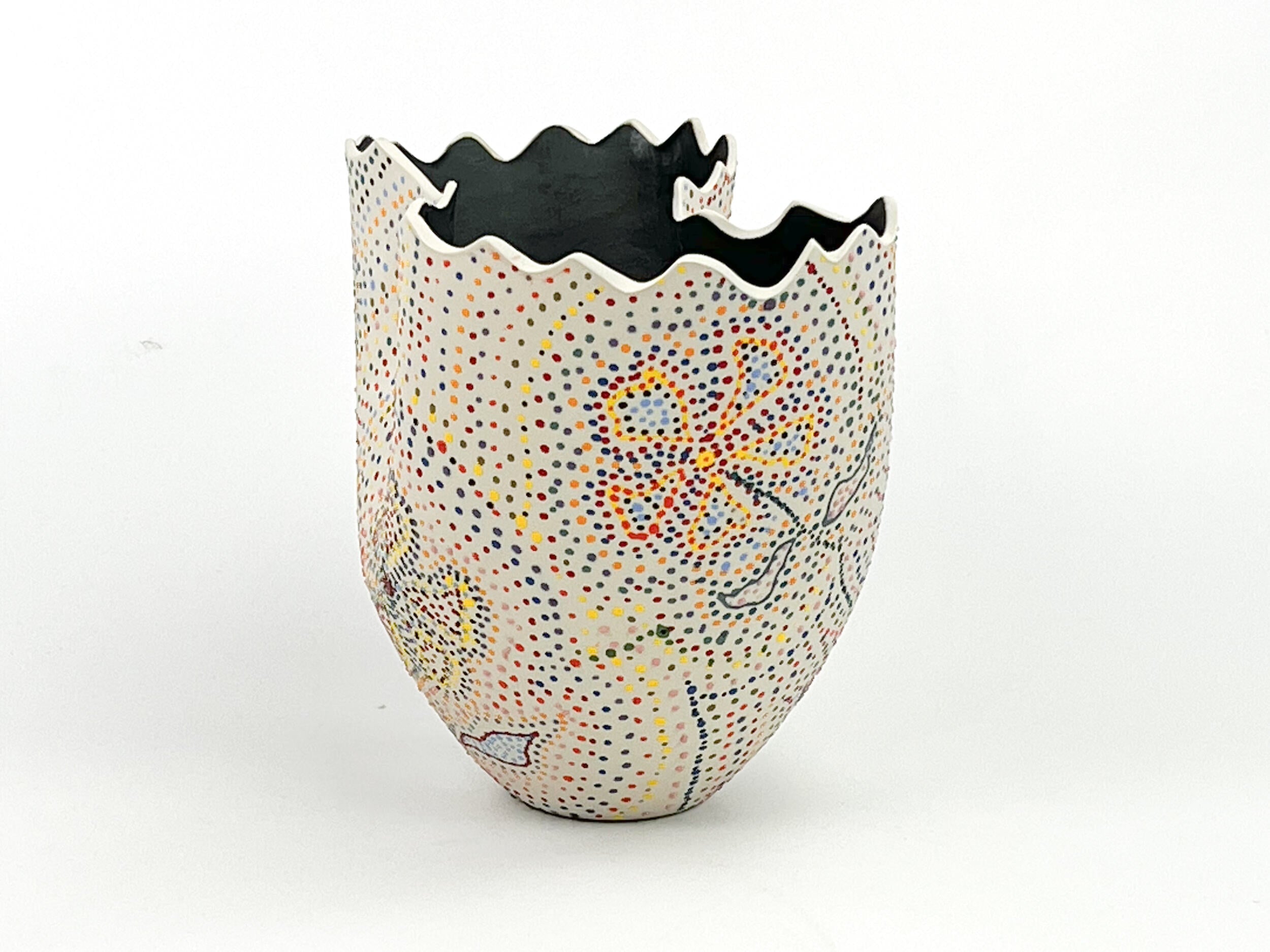 Buds by the Billions — JeanElton TallVase in Multi-Color/Black, three-quarter view