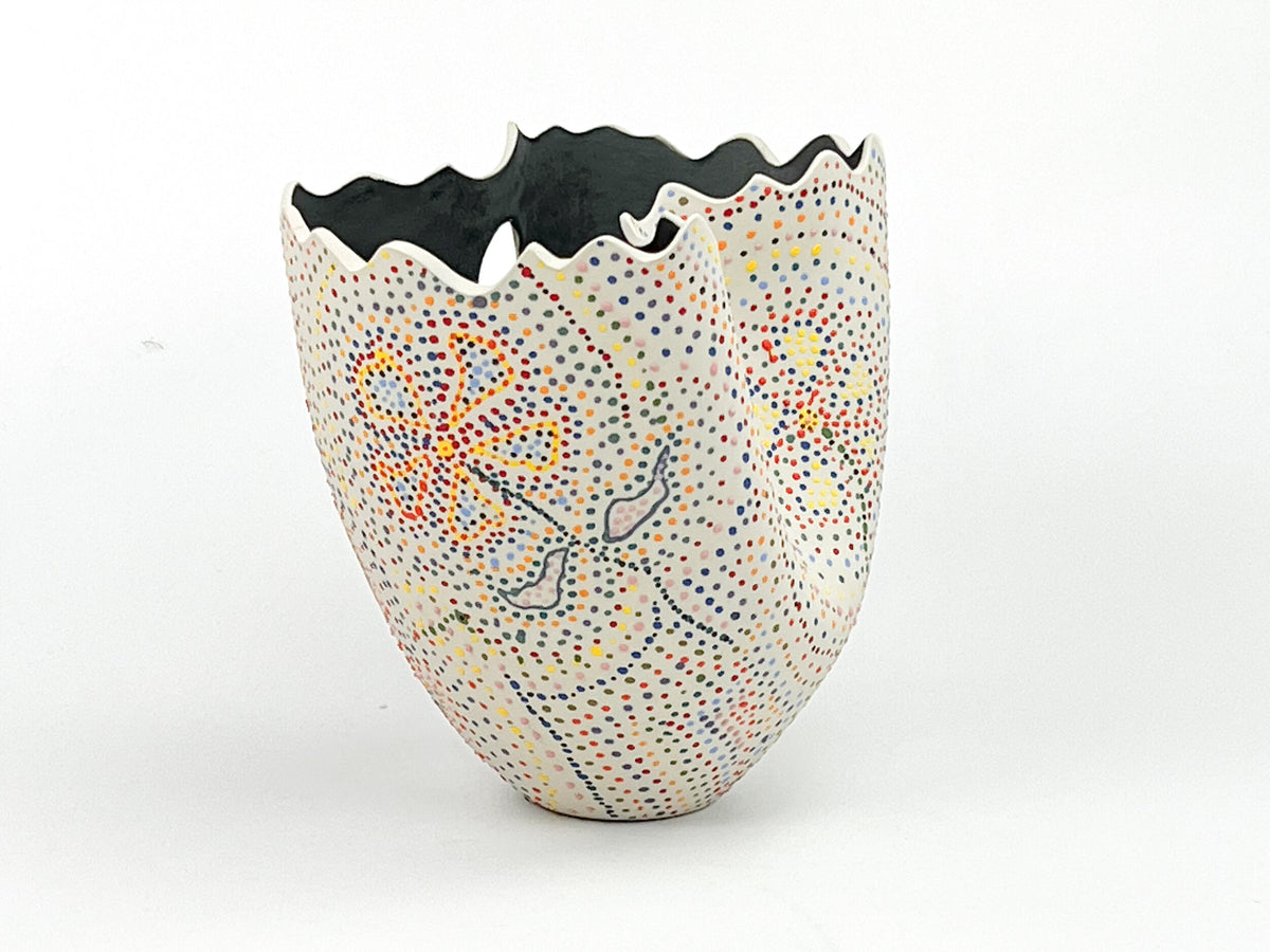 Buds by the Billions — JeanElton TallVase in Multi-Color/Black, side view